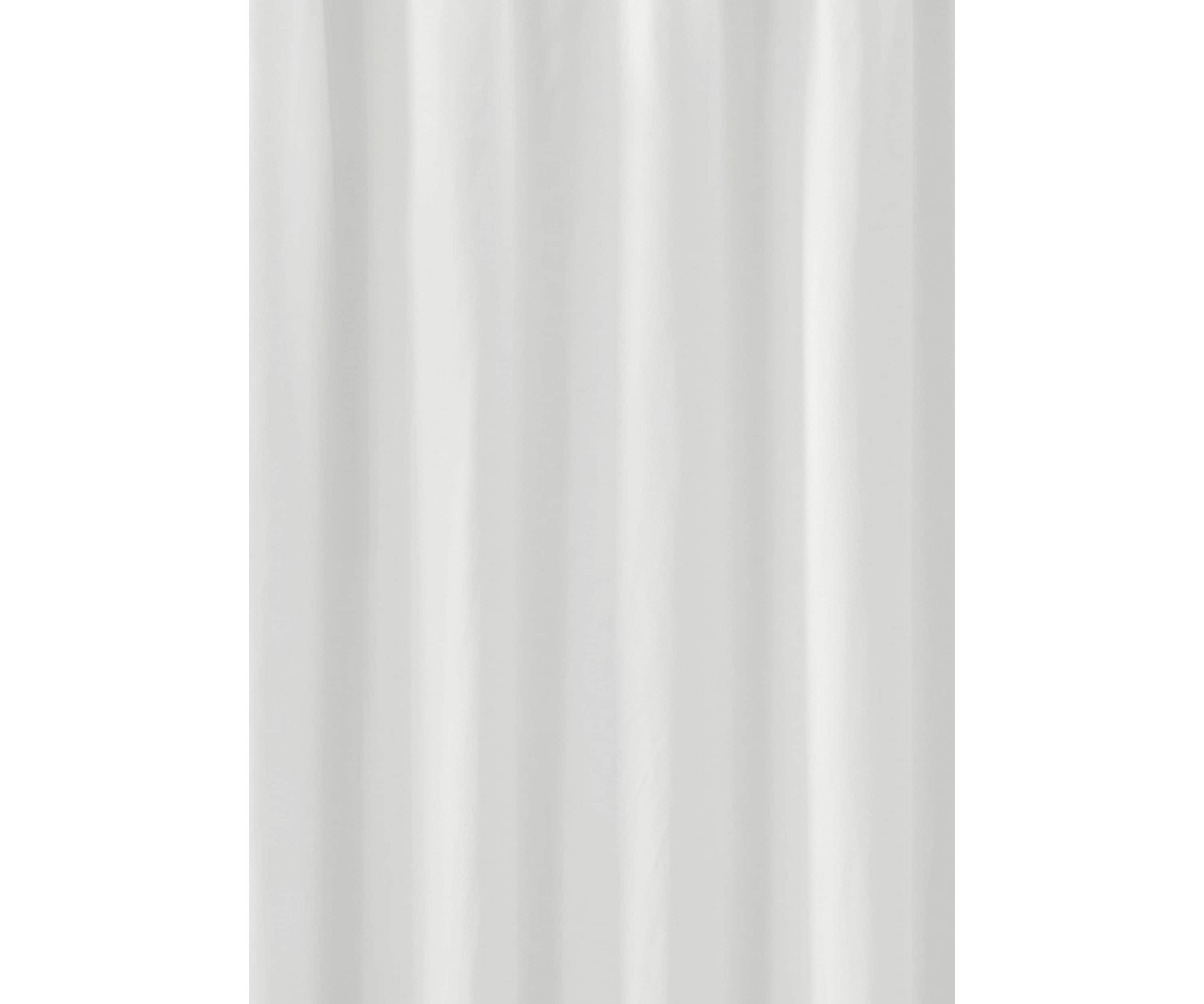 Brooklyn Loom Solid Cotton Percale White Shower Curtain