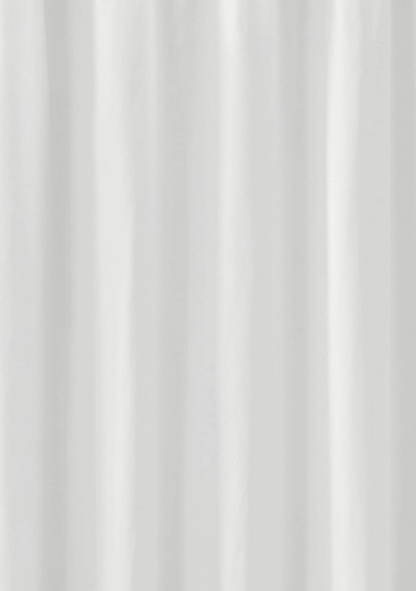 Brooklyn Loom Solid Cotton Percale White Shower Curtain