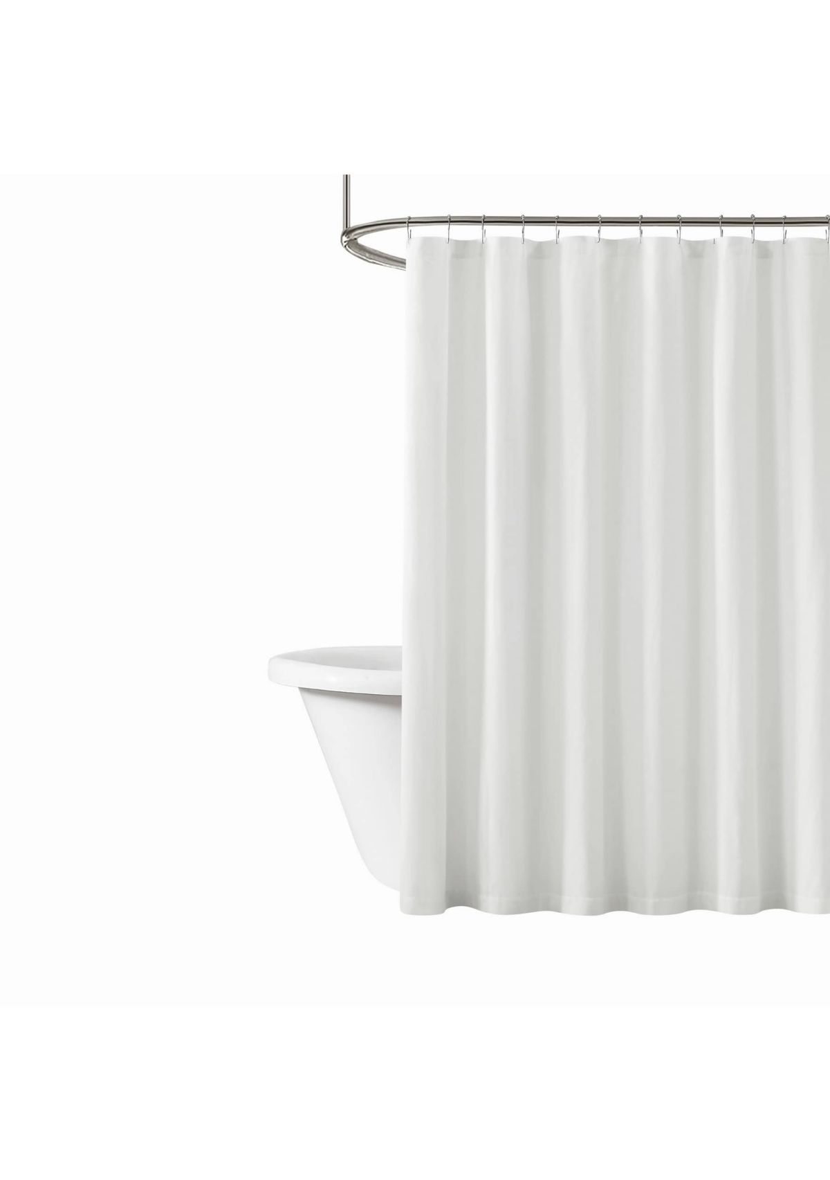 Brooklyn Loom Solid Cotton Percale Olive Green Shower Curtain