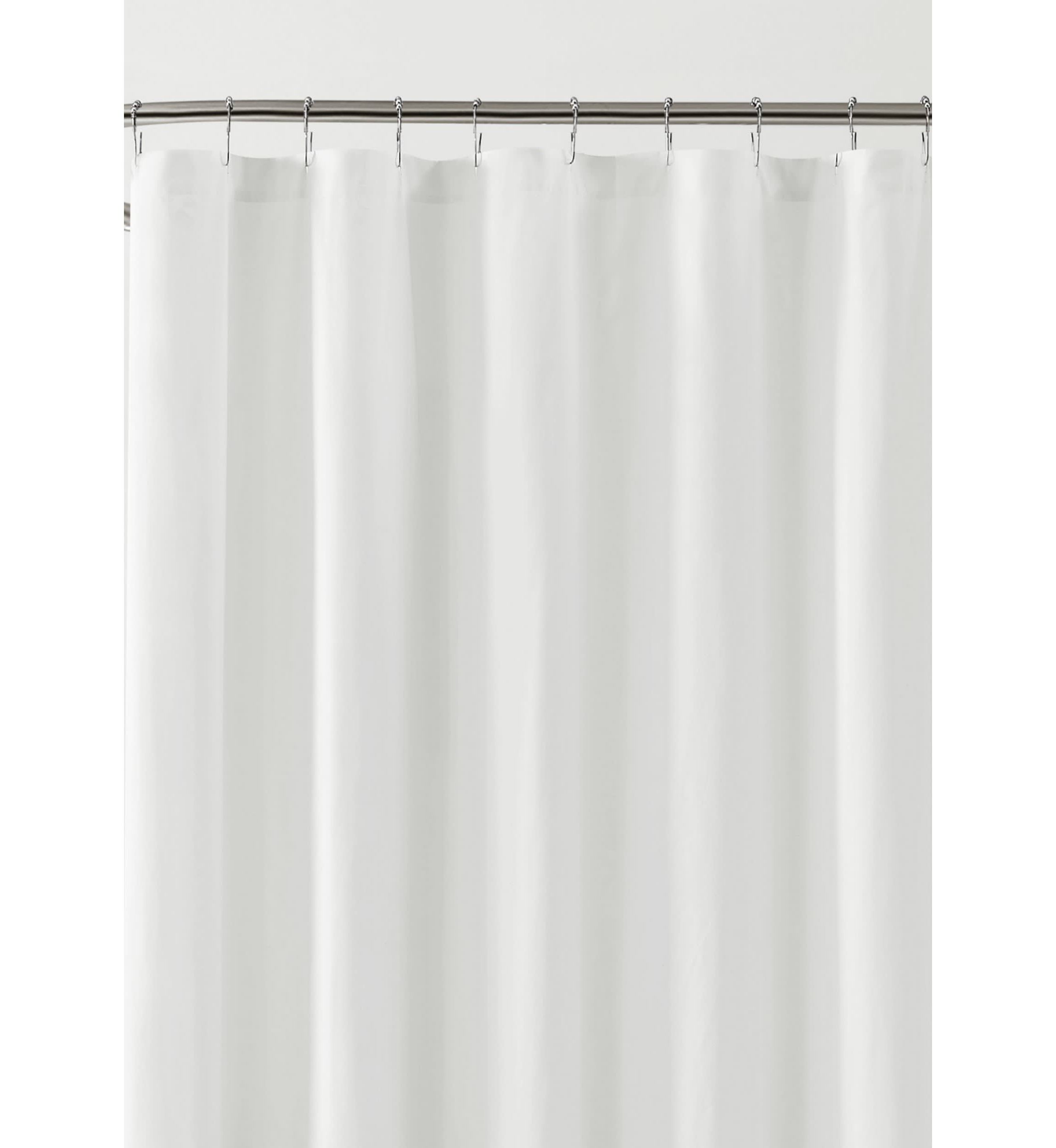 Brooklyn Loom Solid Cotton Percale White Shower Curtain
