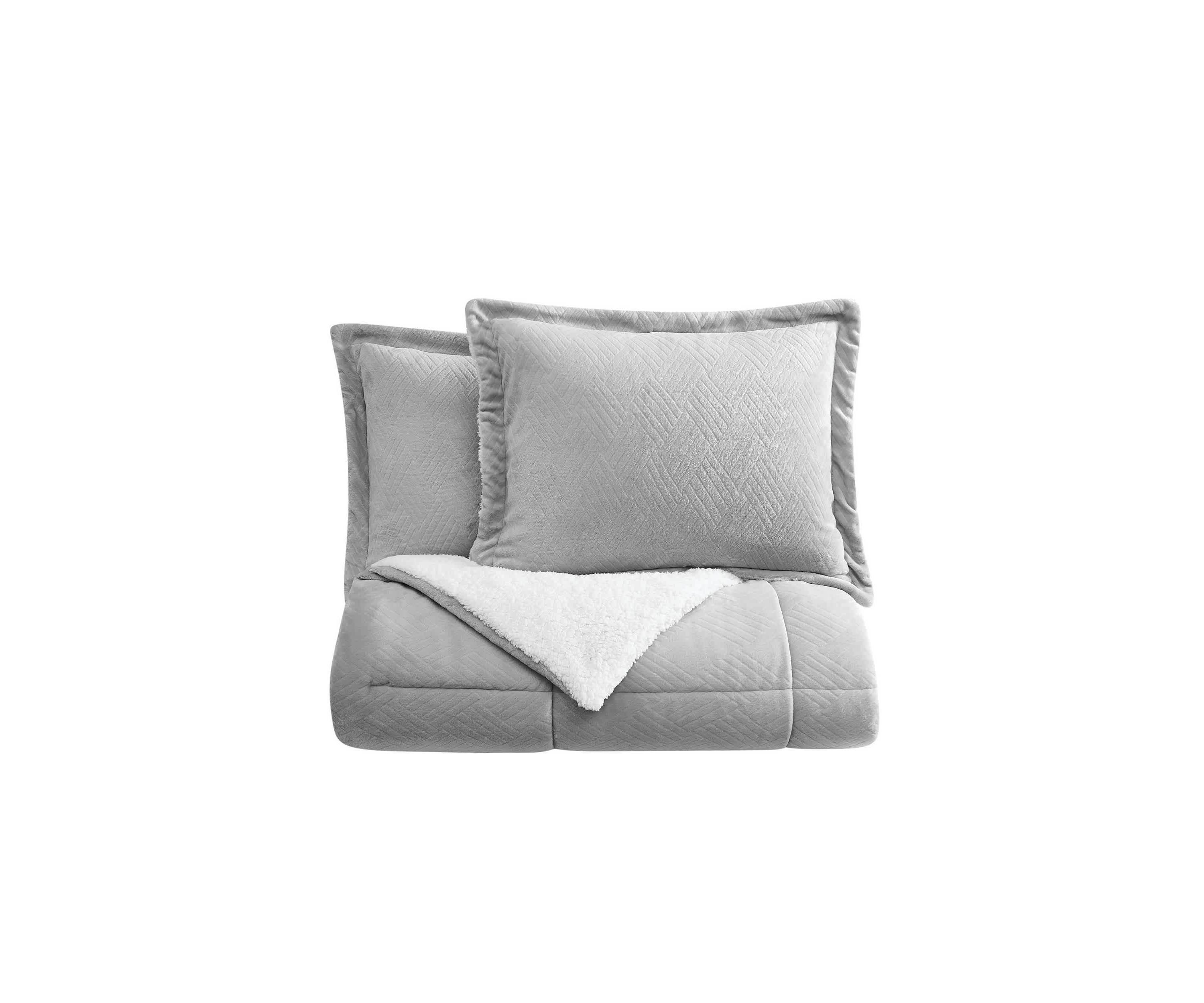 Truly Soft Basket Carved Faux Fur Tan King 3 Piece Comforter Set