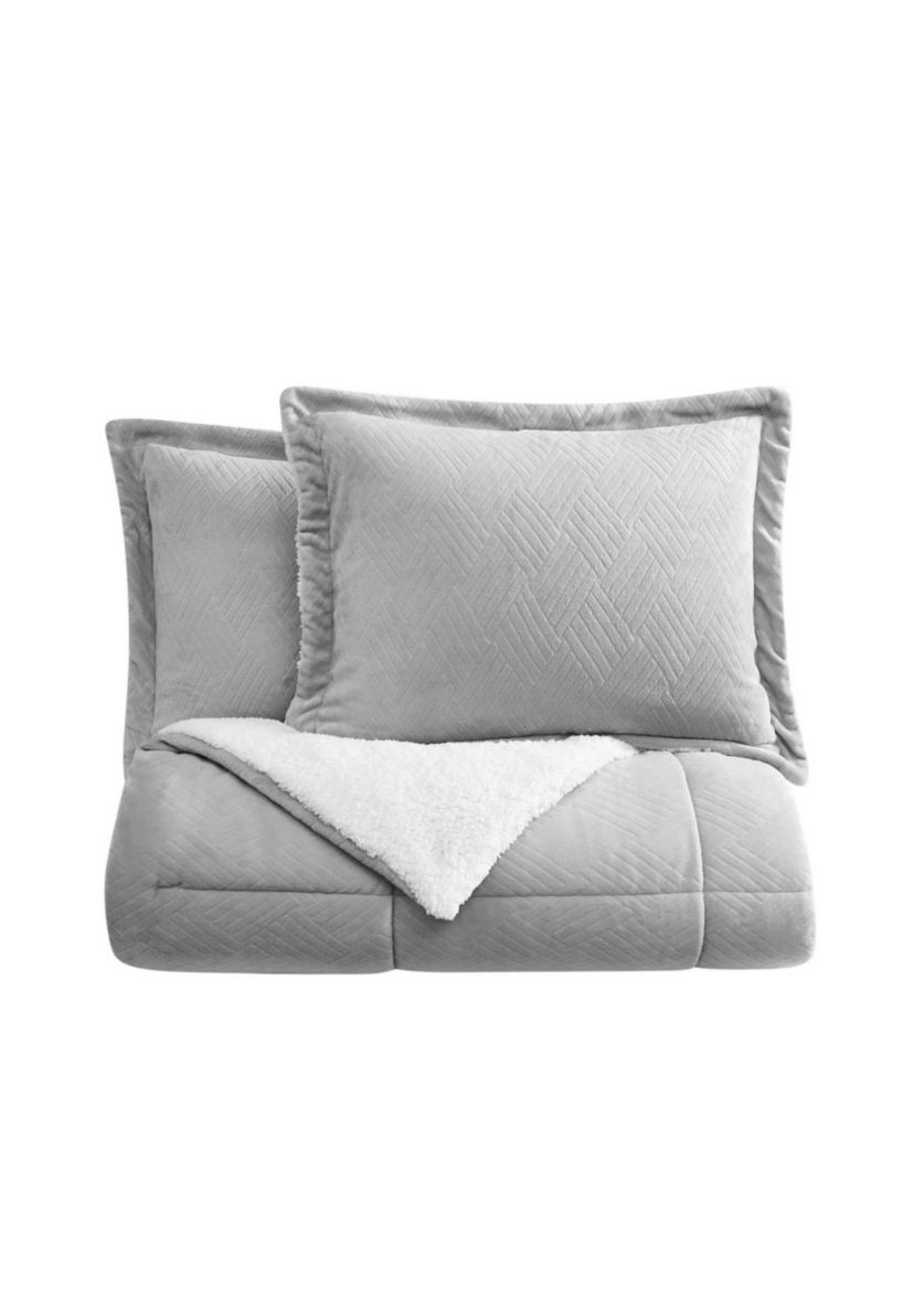 Truly Soft Basket Carved Faux Fur Tan King 3 Piece Comforter Set