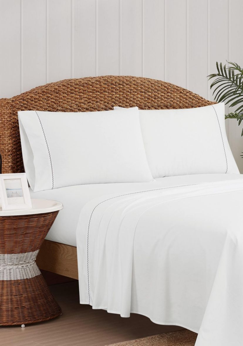 Oceanfront Resort Solid Percale Light Blue 4 Piece King Sheet Set
