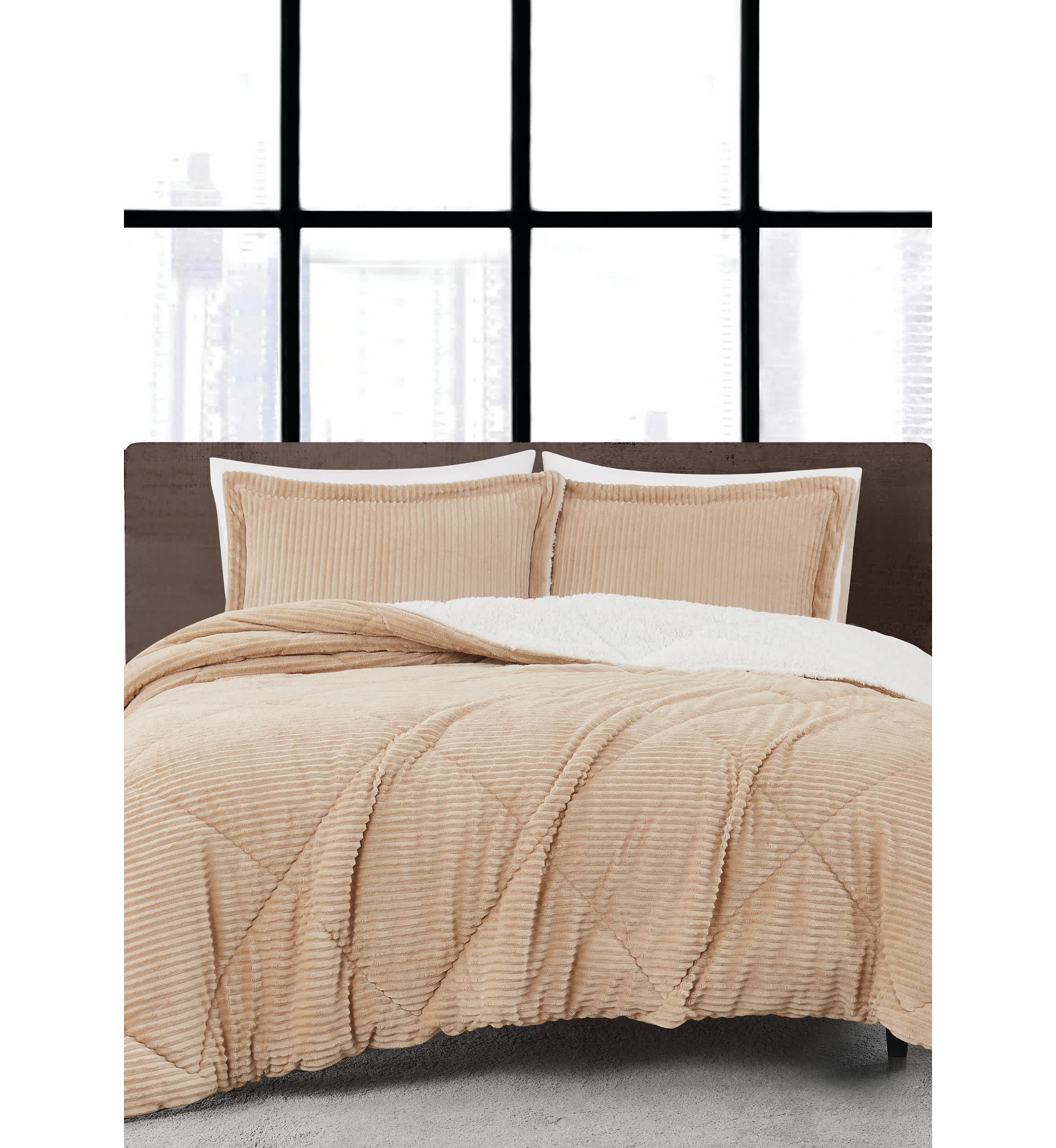 London Fog Corduroy Green Full/Queen 3 Piece Comforter Set
