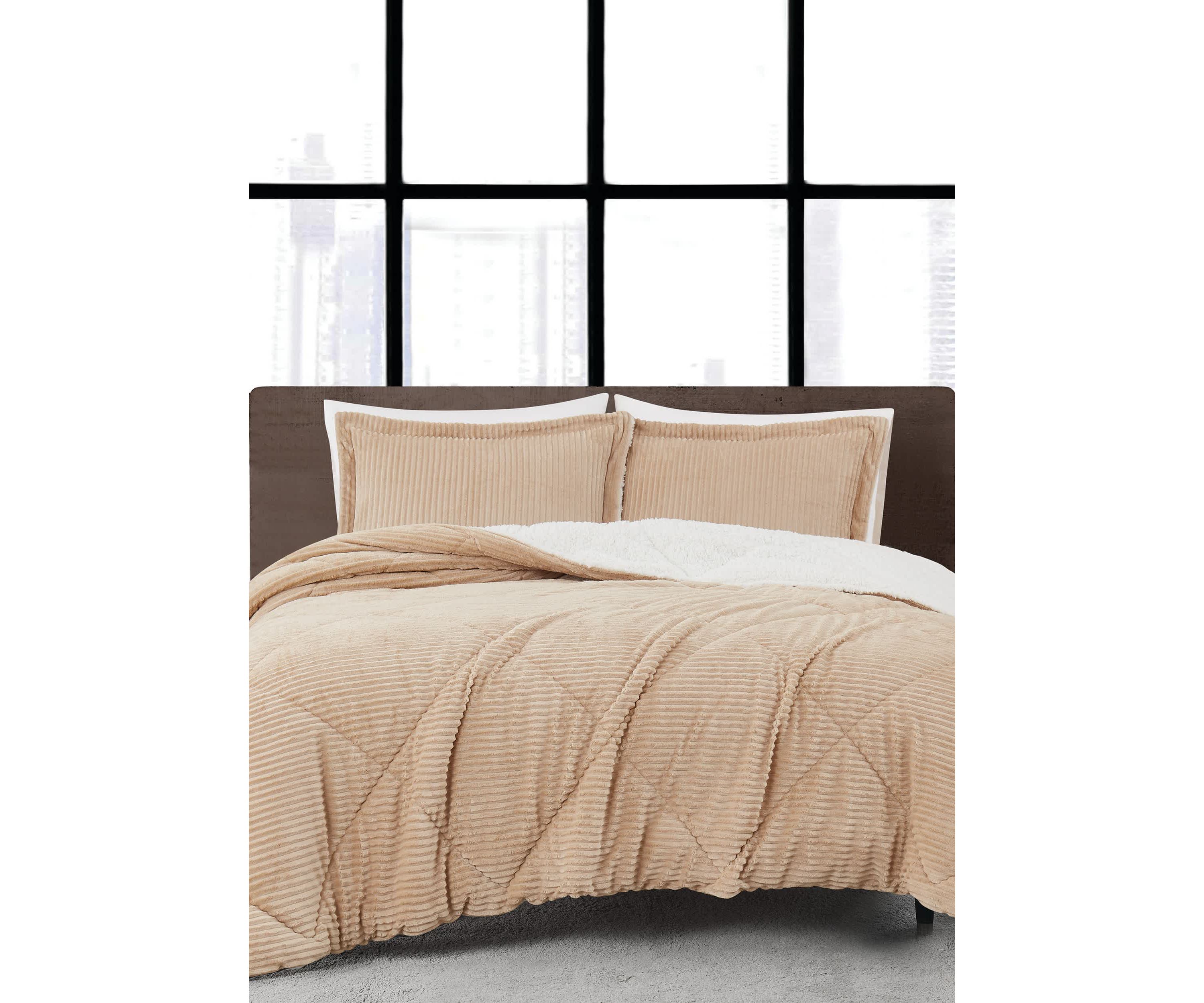London Fog Corduroy Green Full/Queen 3 Piece Comforter Set