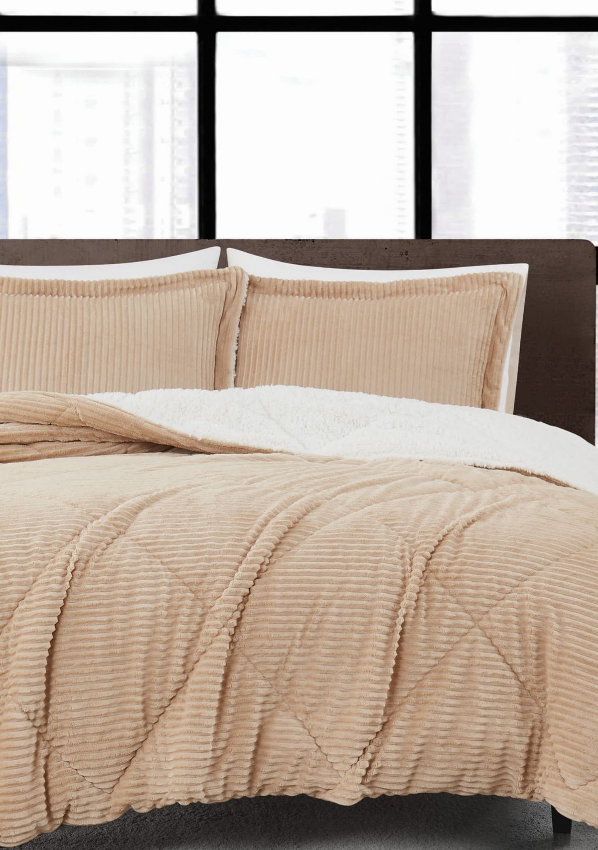 London Fog Corduroy Green Full/Queen 3 Piece Comforter Set