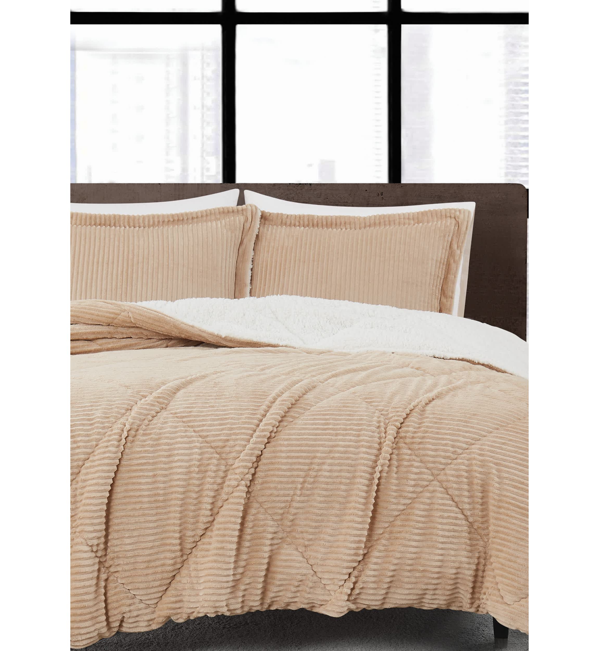 London Fog Corduroy Green Full/Queen 3 Piece Comforter Set