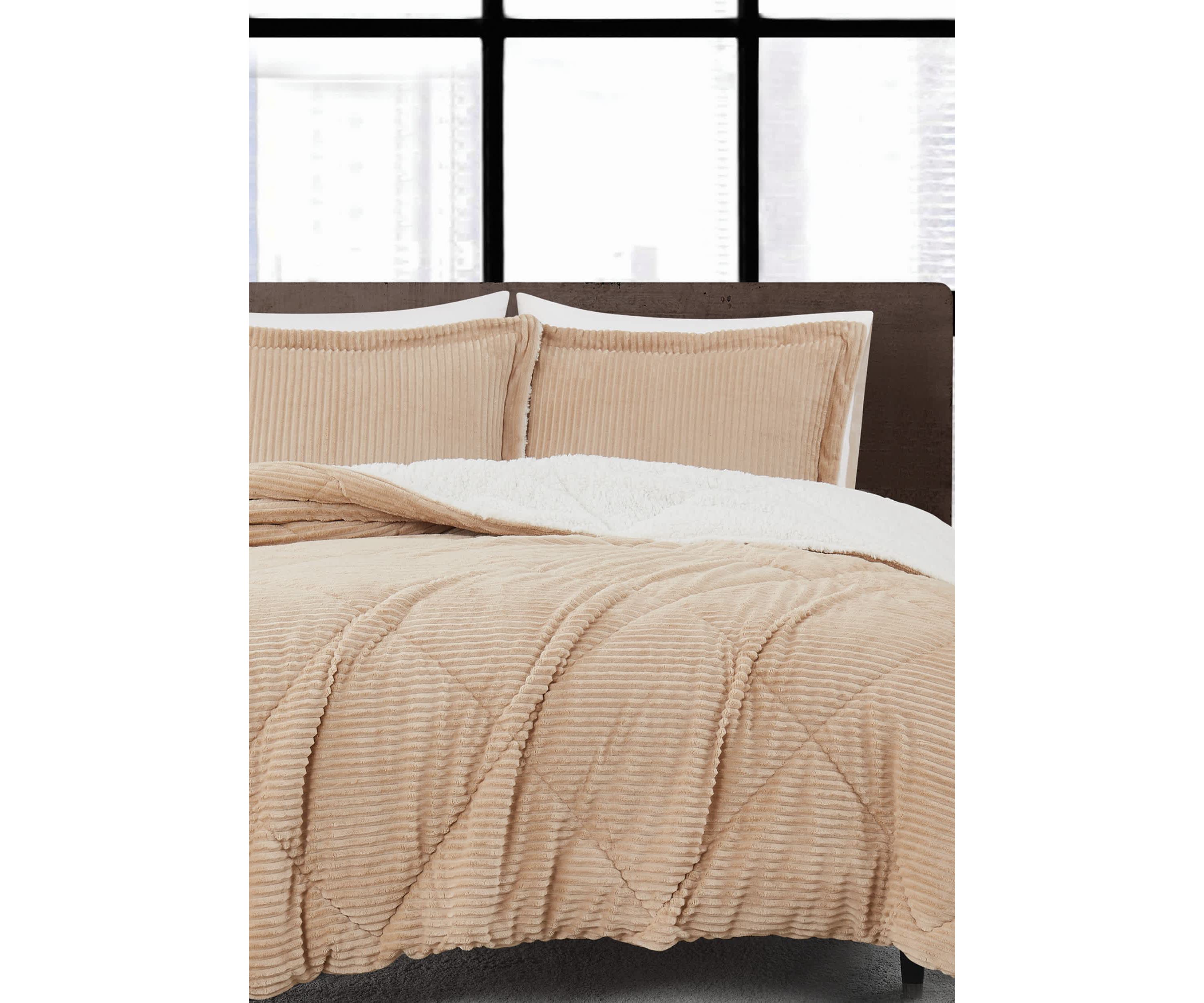London Fog Corduroy Green Full/Queen 3 Piece Comforter Set