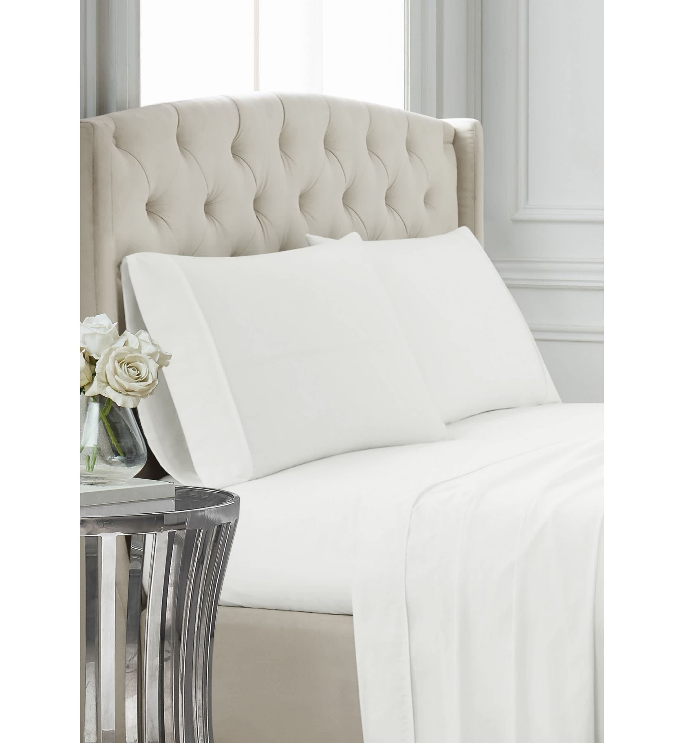 Badgley Mischka Cotton Sateen Grey King Pillowcase Pair