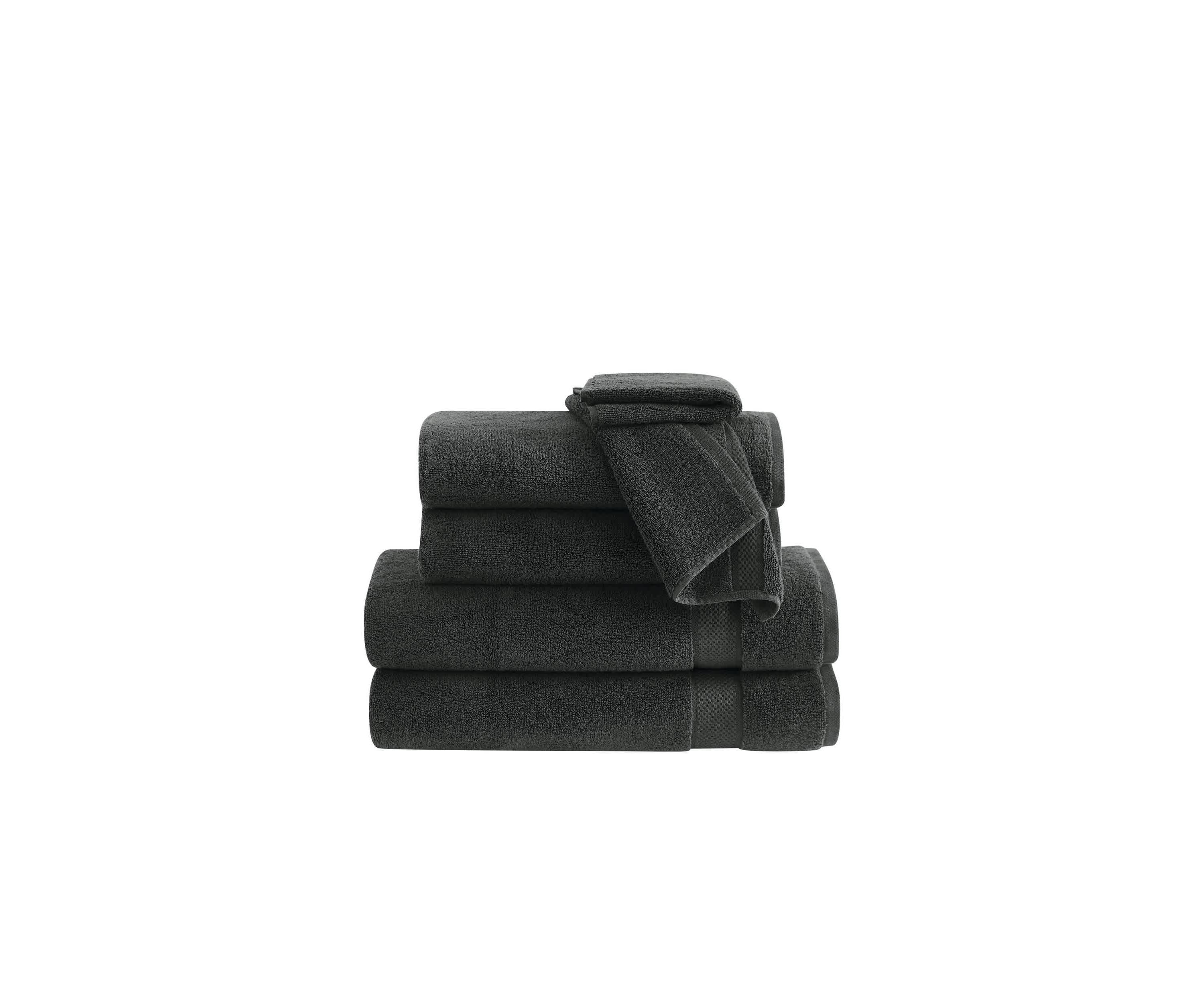 Truly Soft Cloud Solid Black 6 Piece Towel Set