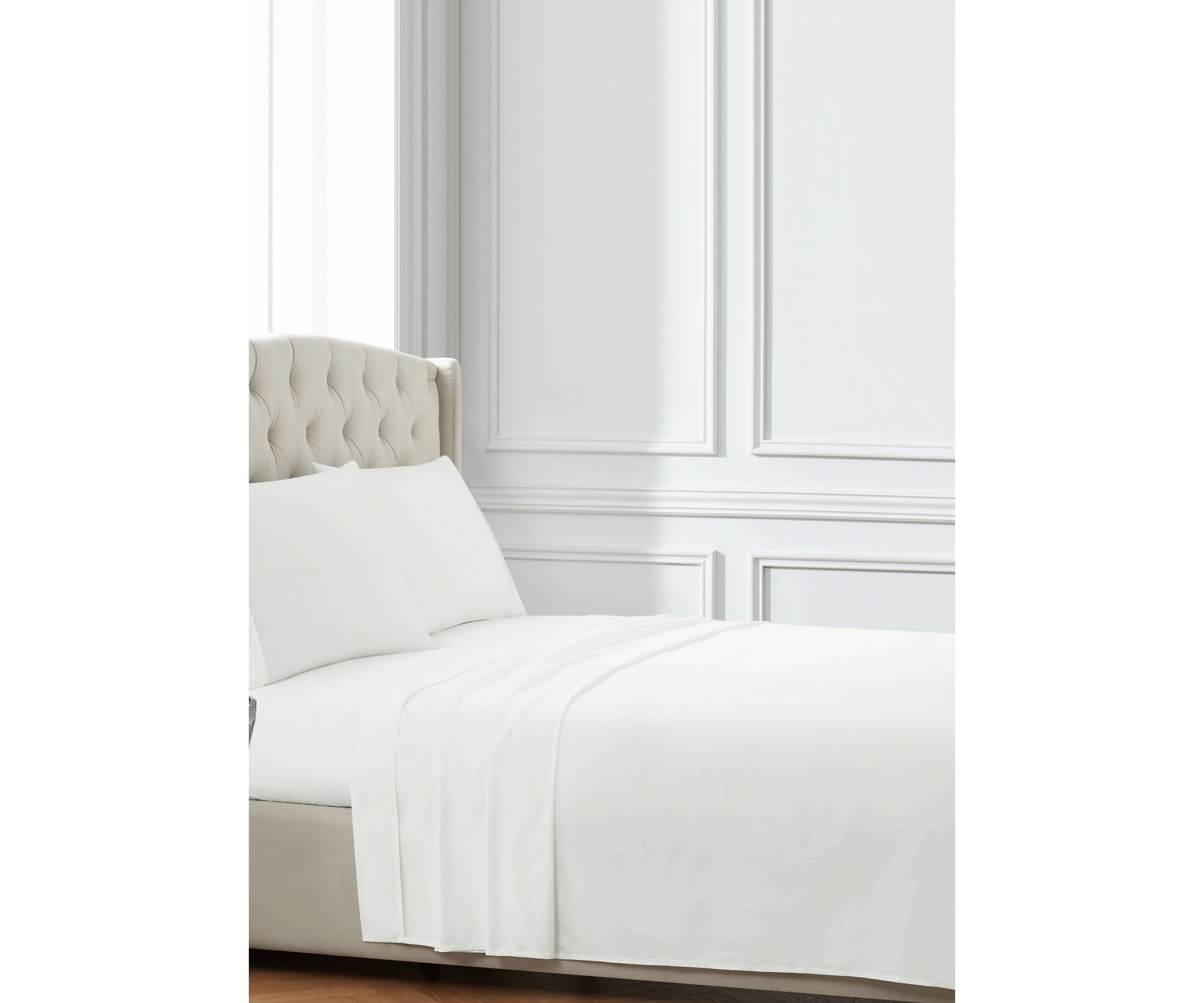 Badgley Mischka Cotton Sateen Tan Twin 3 Piece Sheet Set