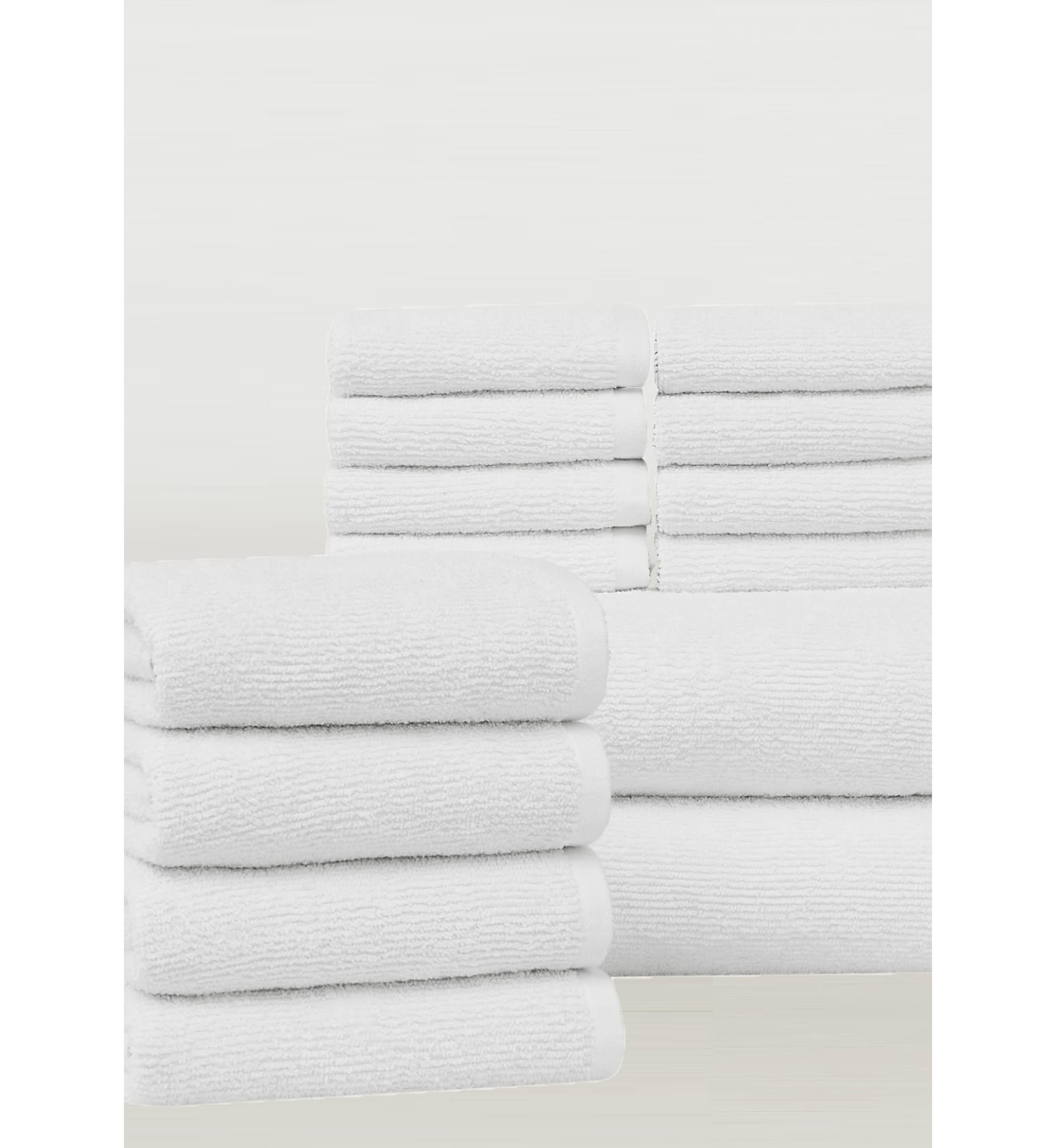 Brooklyn Loom Everyday Ribbed White 14 Piece Towel Set
