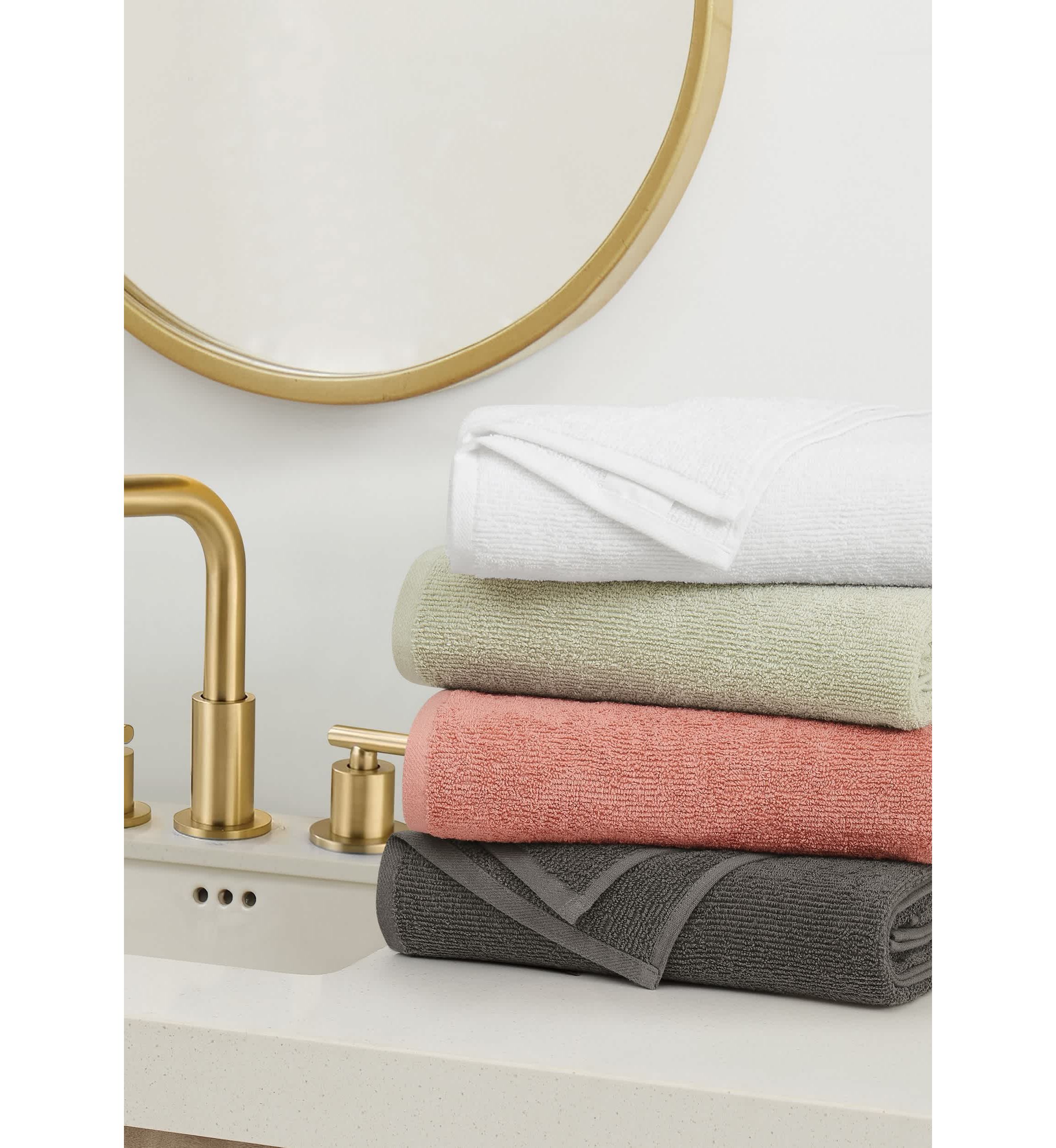 Brooklyn Loom Everyday Ribbed White 14 Piece Towel Set