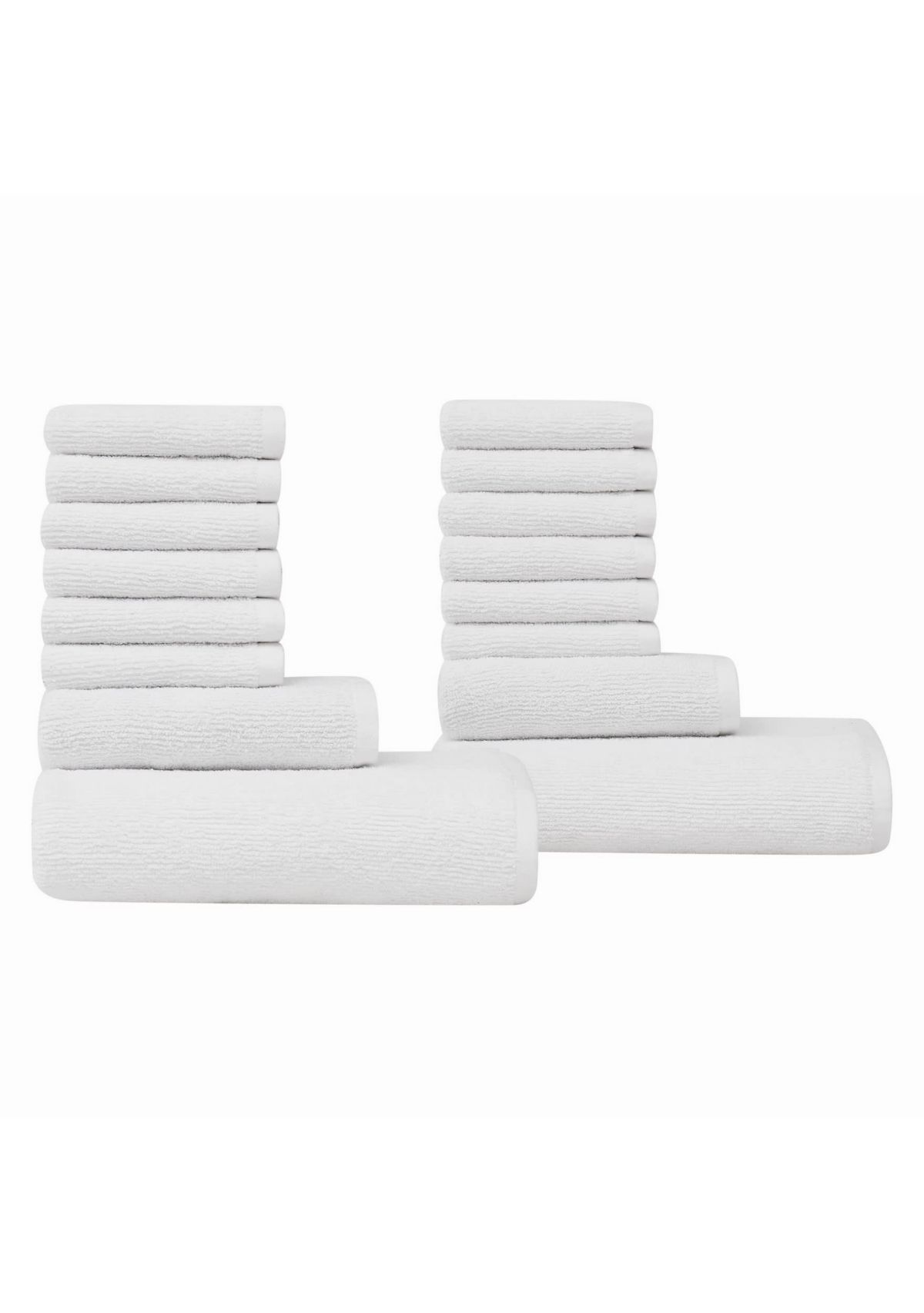 Truly Soft Essential Textured White 16 Piece Towel Set