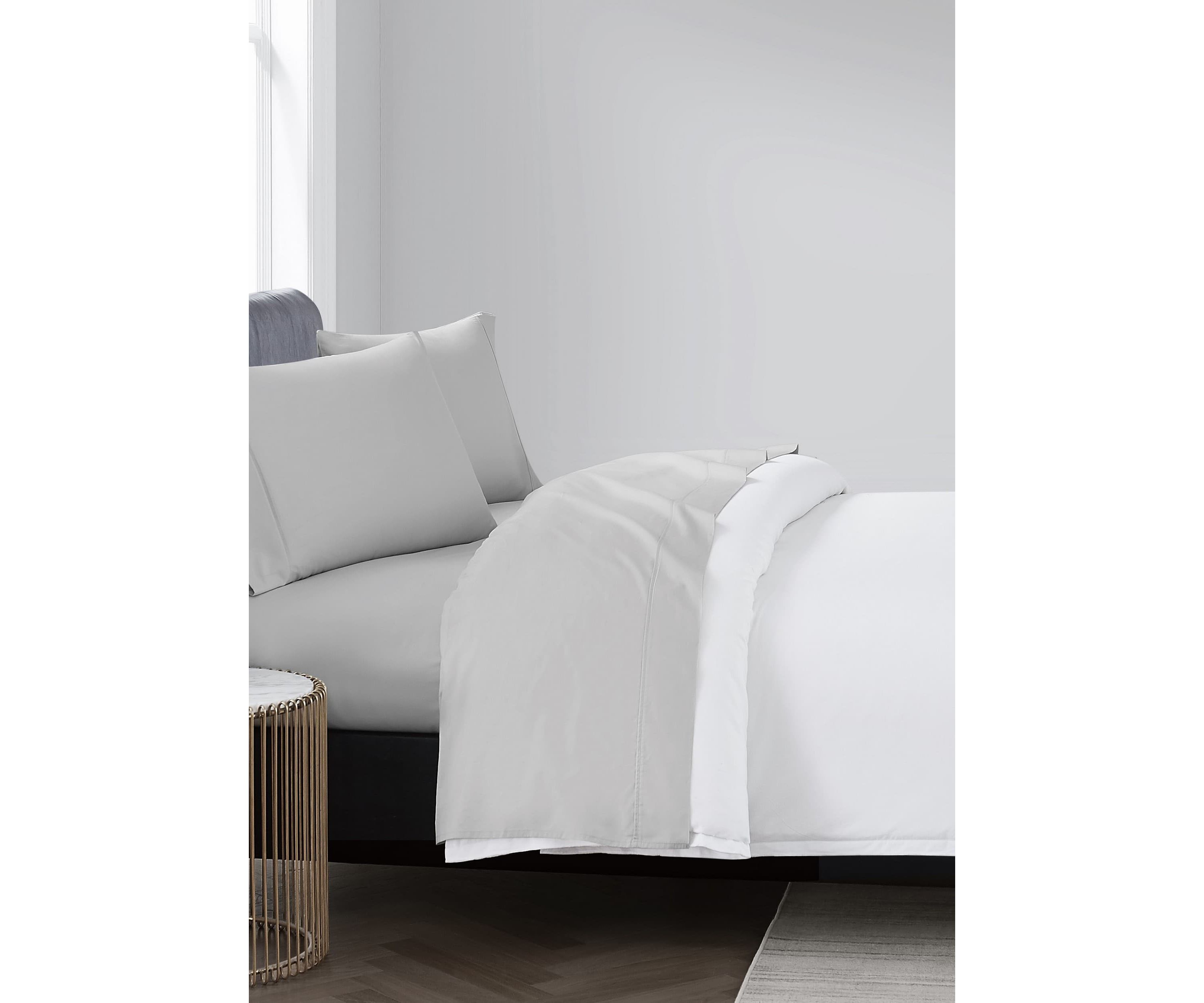 Vince Camuto 400TC Percale Light Grey Queen 4 Piece Sheet Set