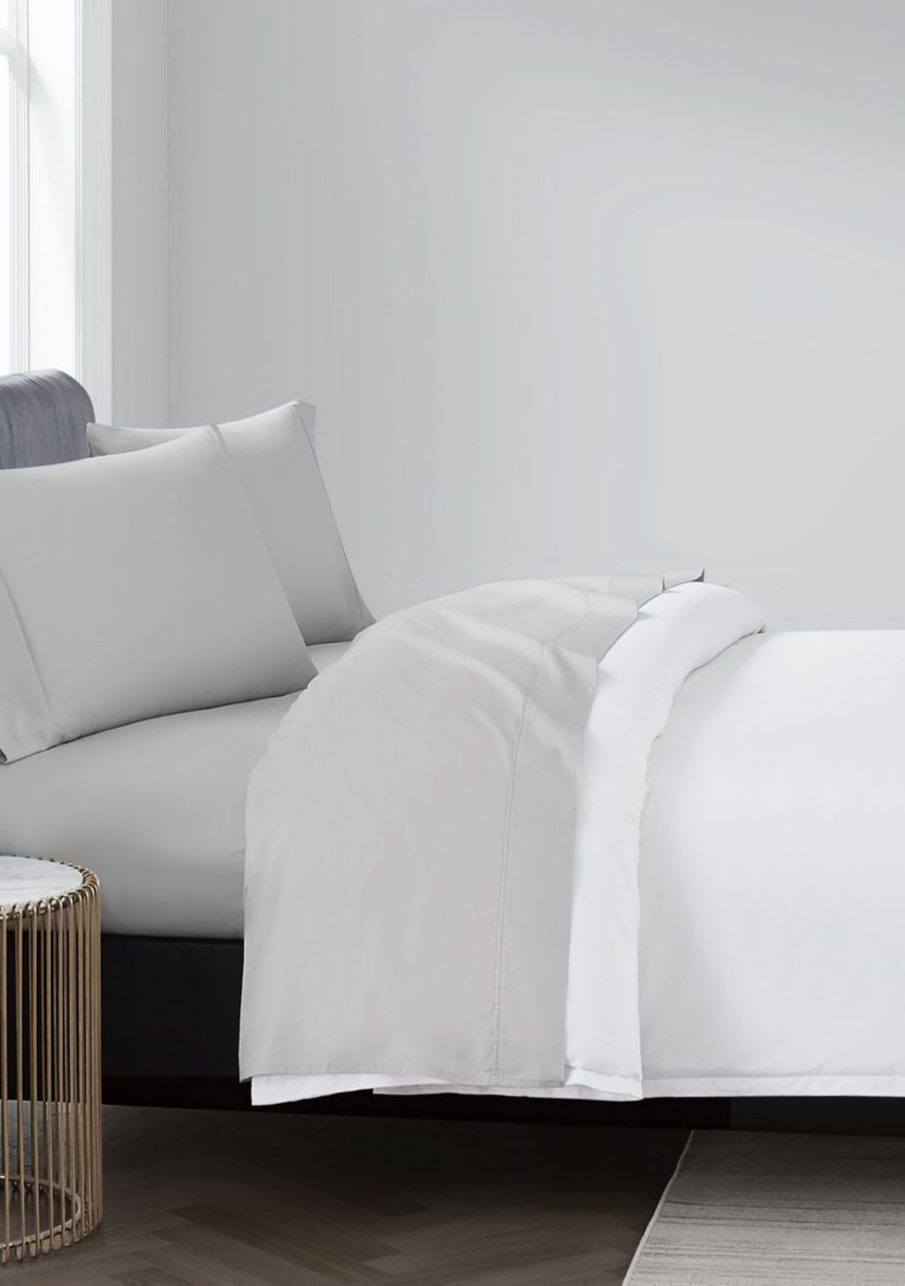 Vince Camuto 400TC Percale Light Grey Queen 4 Piece Sheet Set