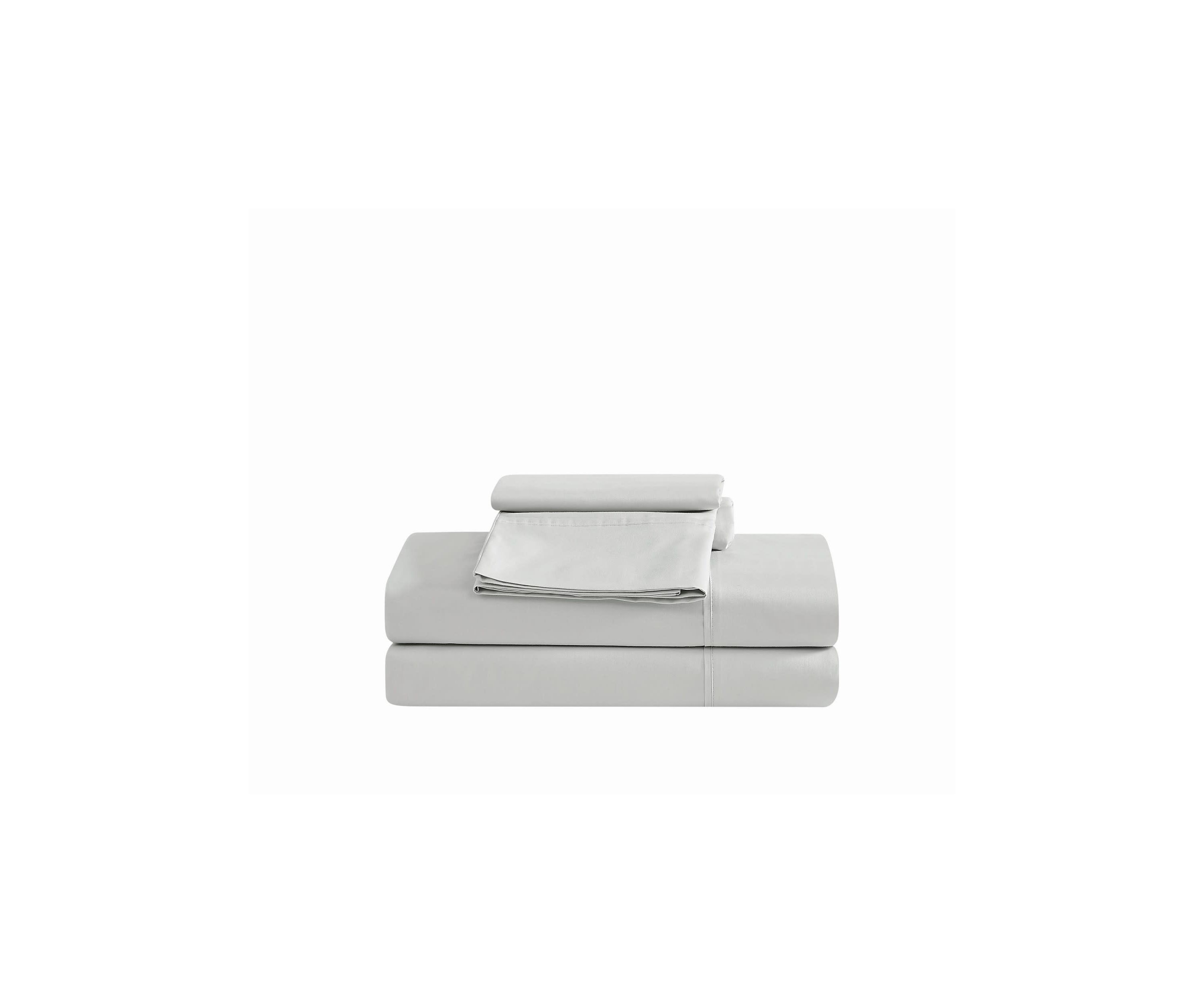 Vince Camuto 400TC Percale Light Grey Queen 4 Piece Sheet Set