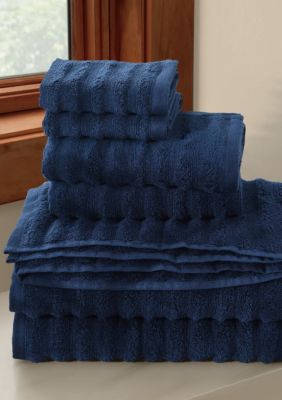 Royal Velvet Textured 6 Piece Towel Set in Gray