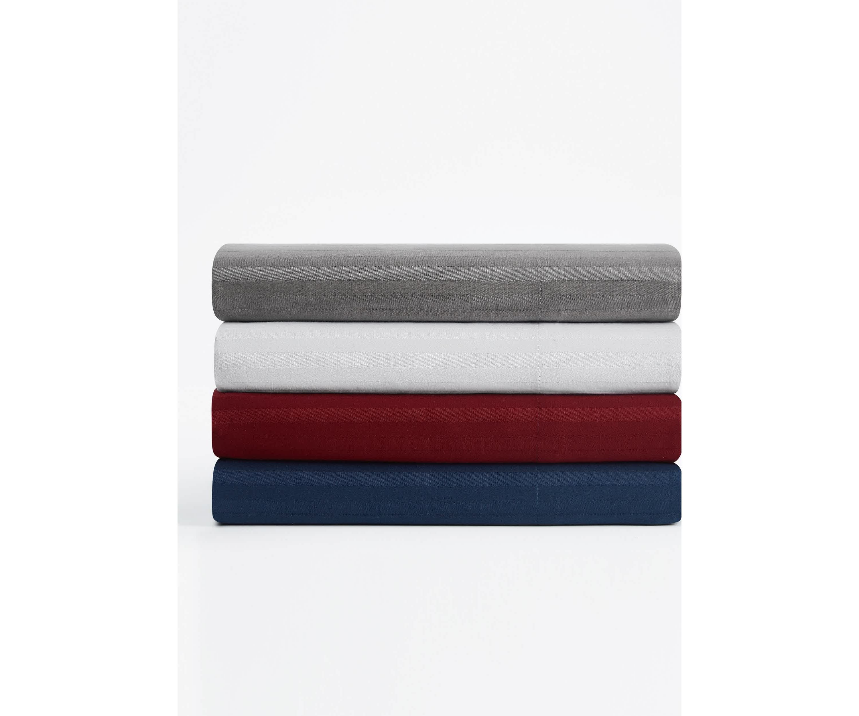 Royal Velvet Signature Dobby Stripe White 4 Piece King Sheet Set
