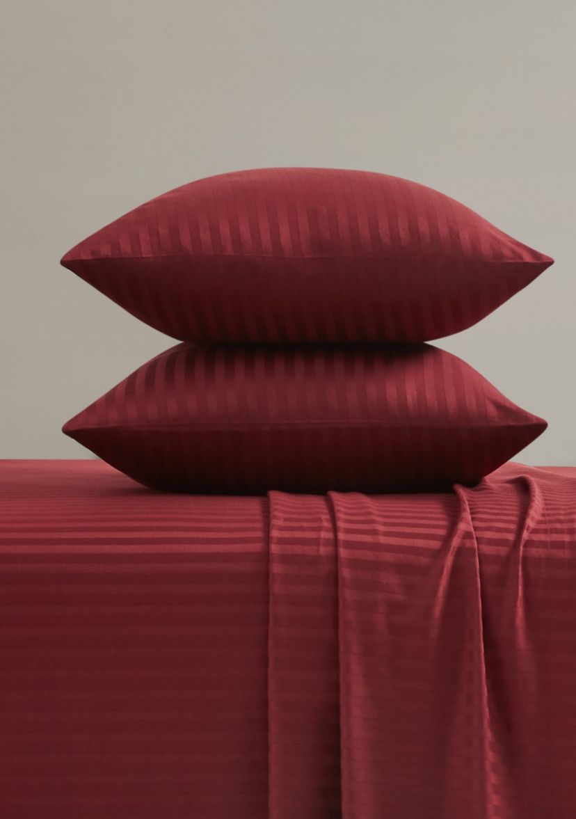 Royal Velvet Signature Dobby Stripe White 4 Piece King Sheet Set