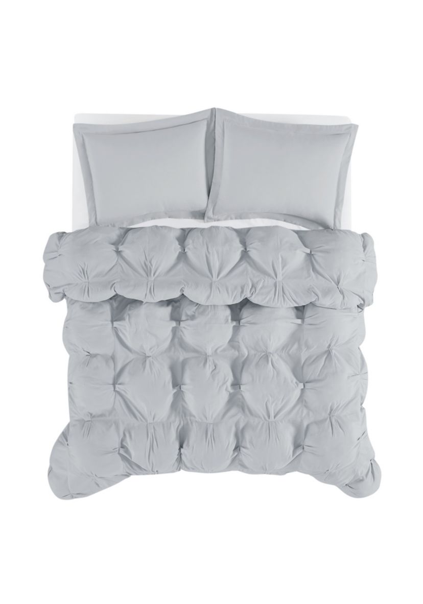 Truly Soft Oversized Puffer Gray King 3 Piece Comforter Set