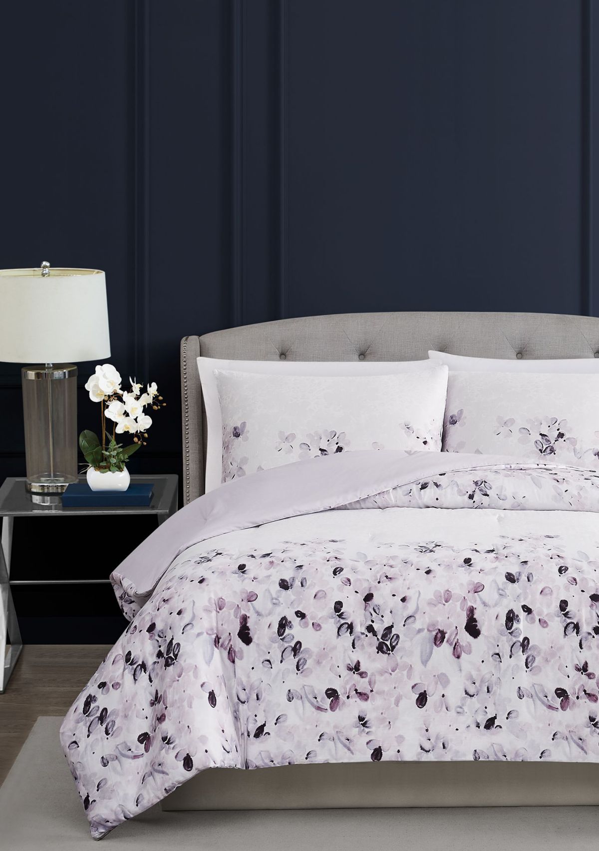 Light Purple Floral Comforter Set