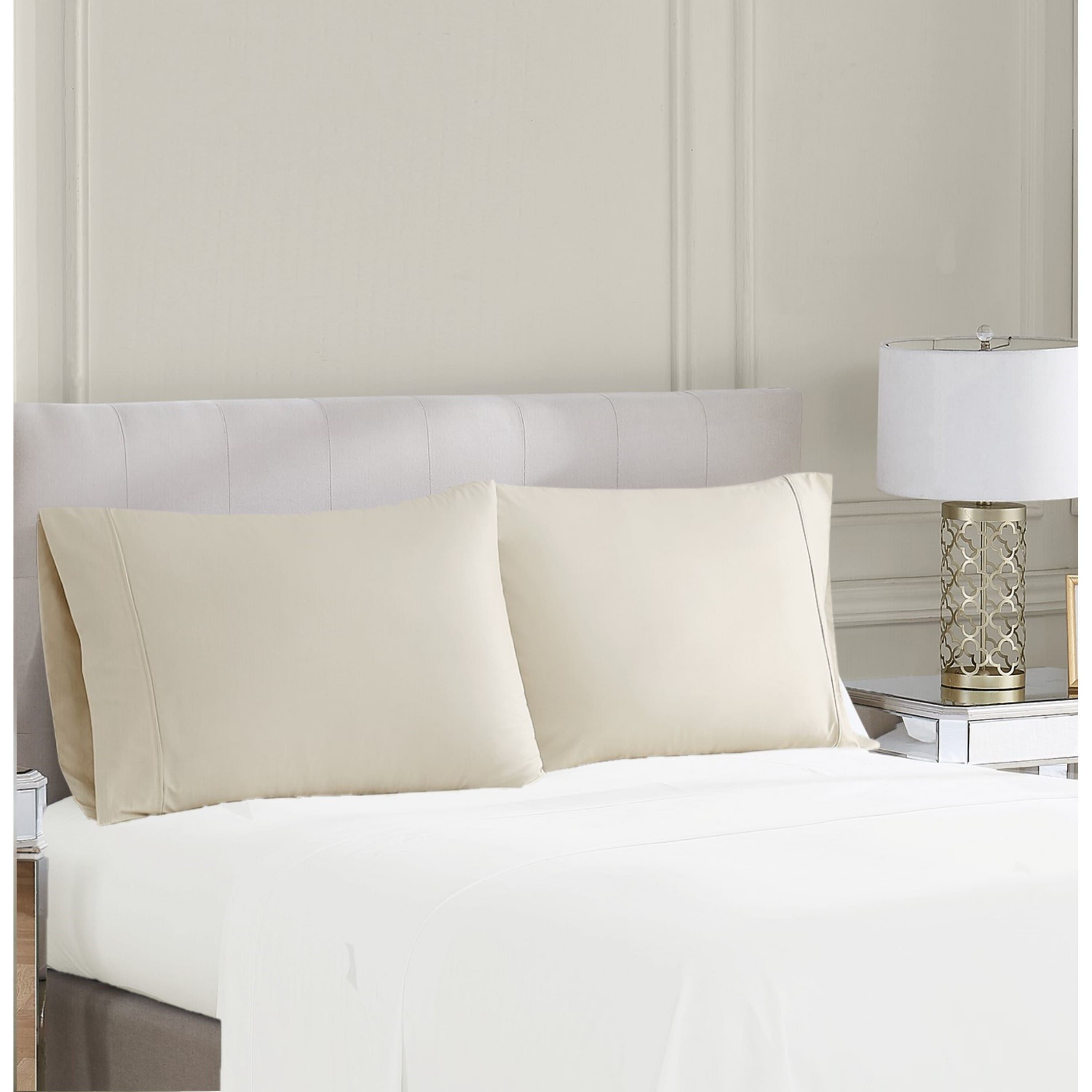 Borghese Roma 400TC Percale Cotton Light Blue King Pillowcase Pair