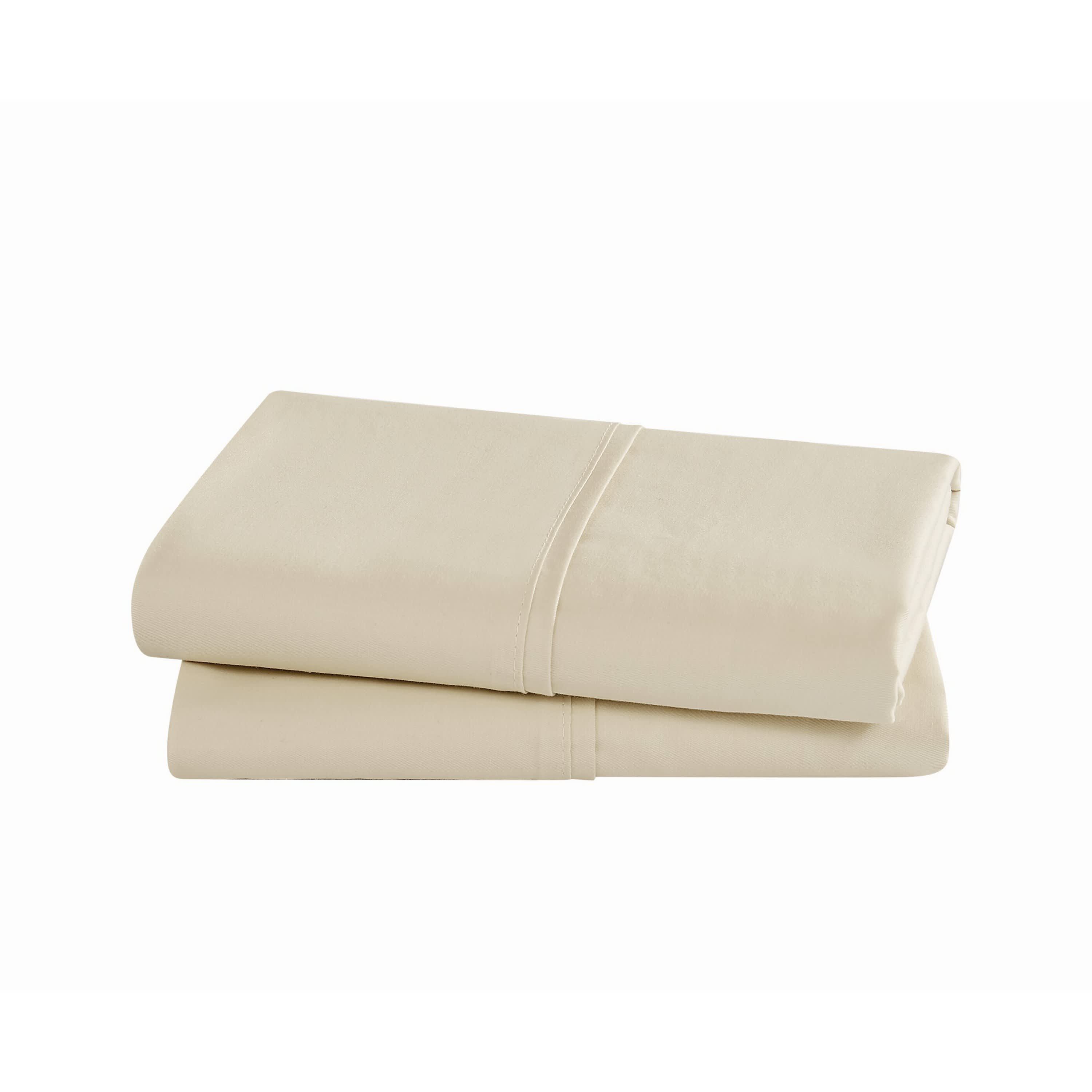 Borghese Roma 400TC Percale Cotton Light Blue King Pillowcase Pair