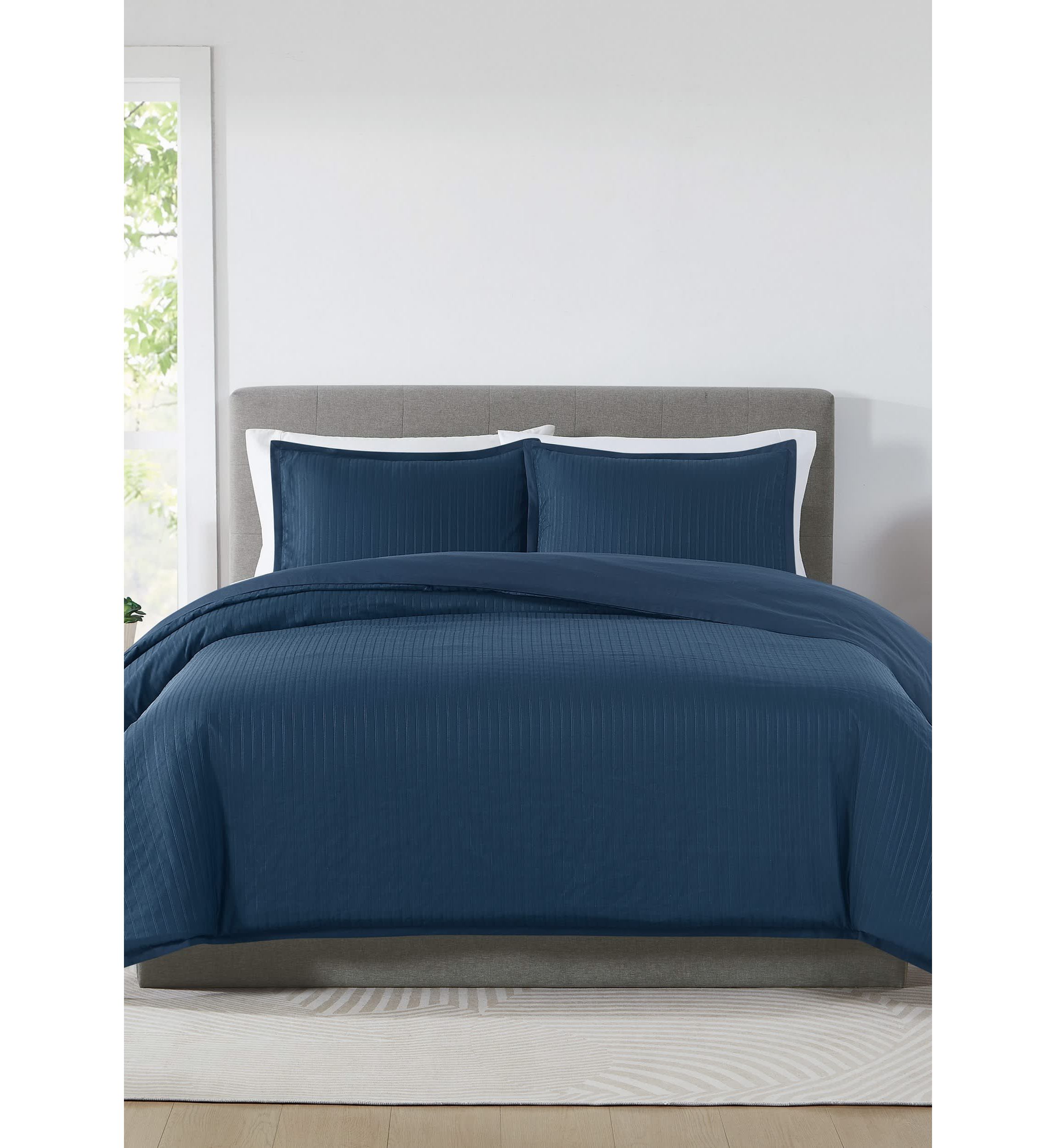 Royal Velvet Olivia Stripe Grey Full/Queen Duvet Set