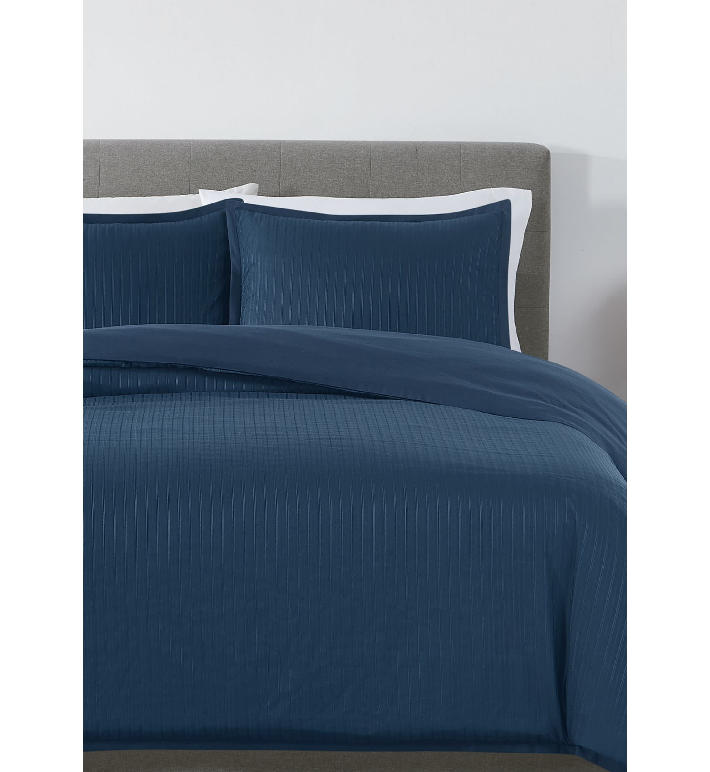 Royal Velvet Olivia Stripe Grey Full/Queen Duvet Set