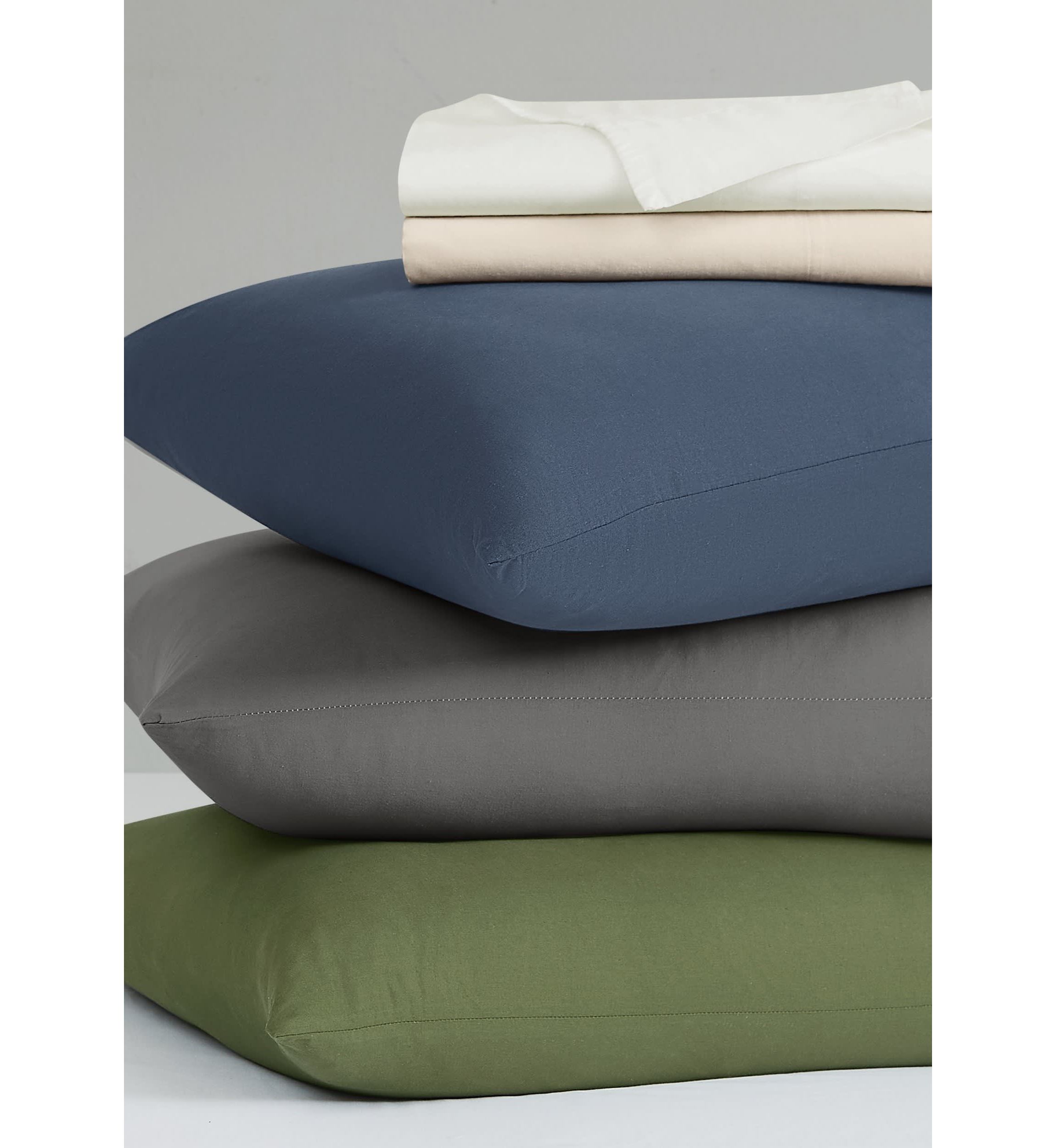 Brooklyn Loom Essential Cotton Blue King 4 Piece Sheet Set