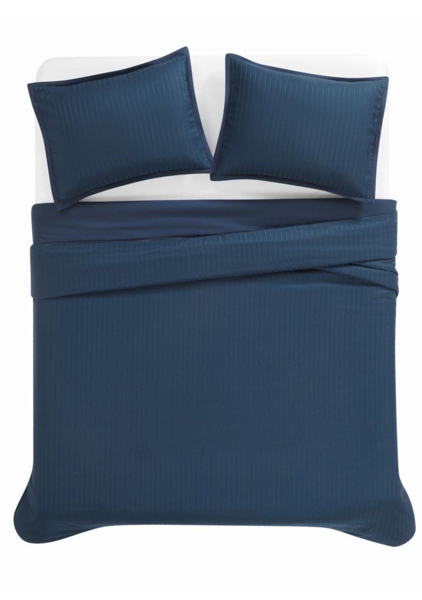 Royal Velvet Olivia Stripe Grey Full/Queen Comforter Set