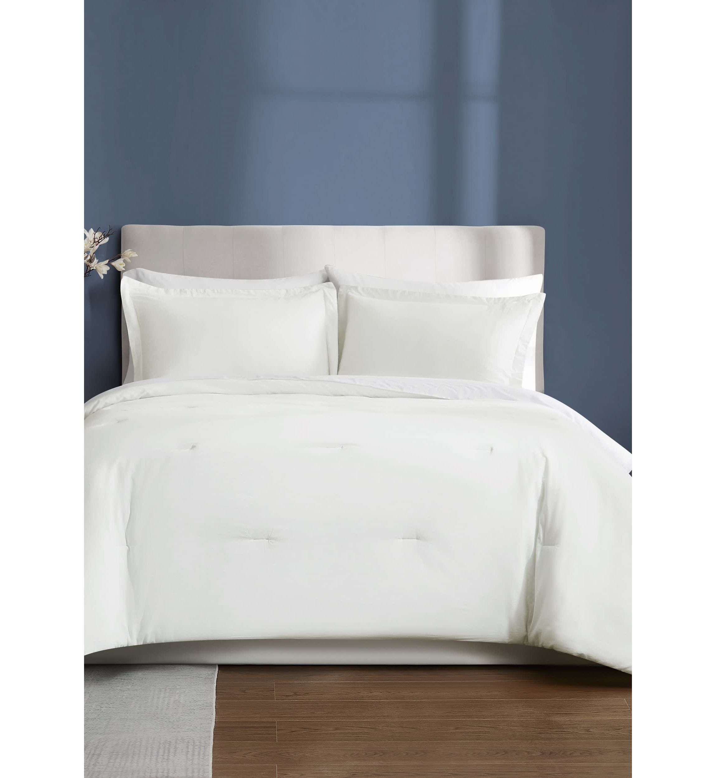 Brooklyn Loom Essential Cotton Natural Full/Queen 3 Piece Comforter Set