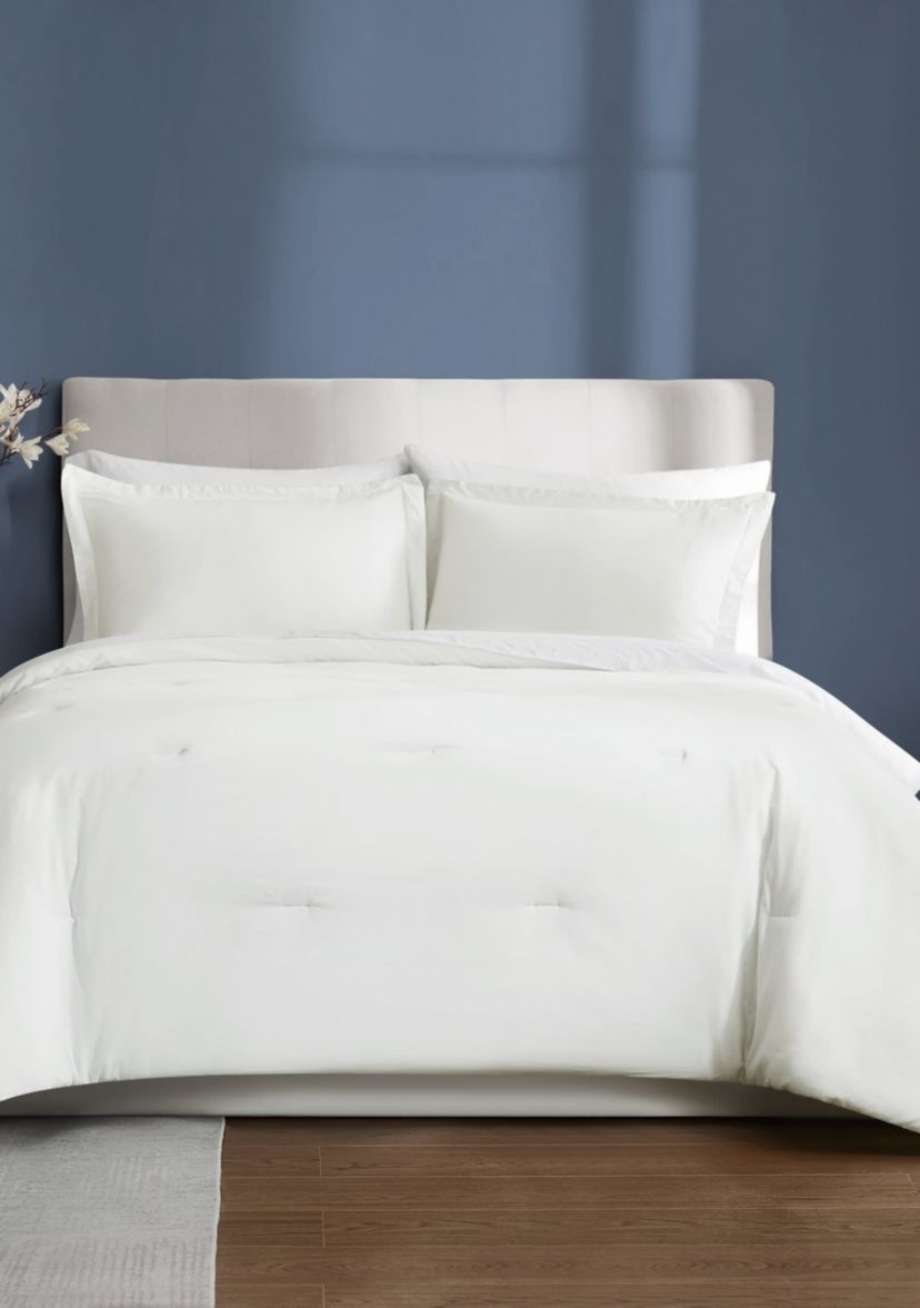 Brooklyn Loom Essential Cotton Natural Full/Queen 3 Piece Comforter Set