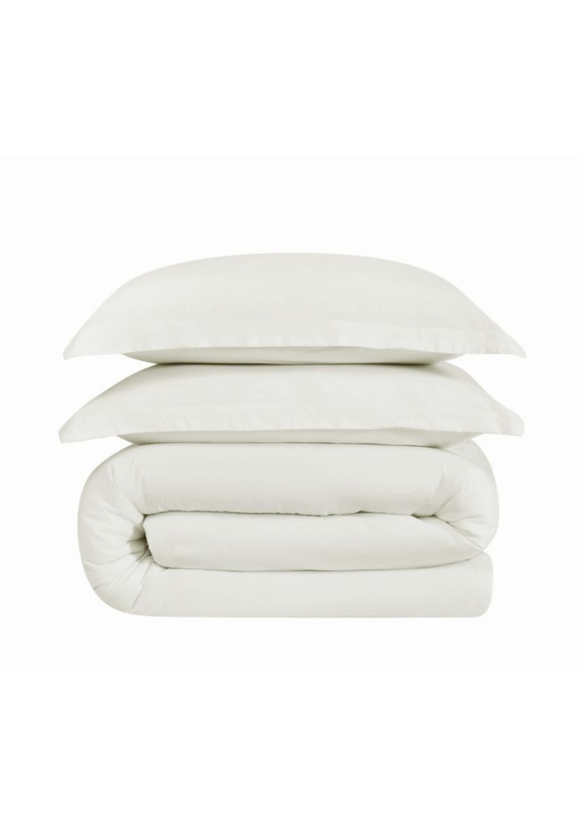 Brooklyn Loom Essential Cotton Natural Full/Queen 3 Piece Comforter Set