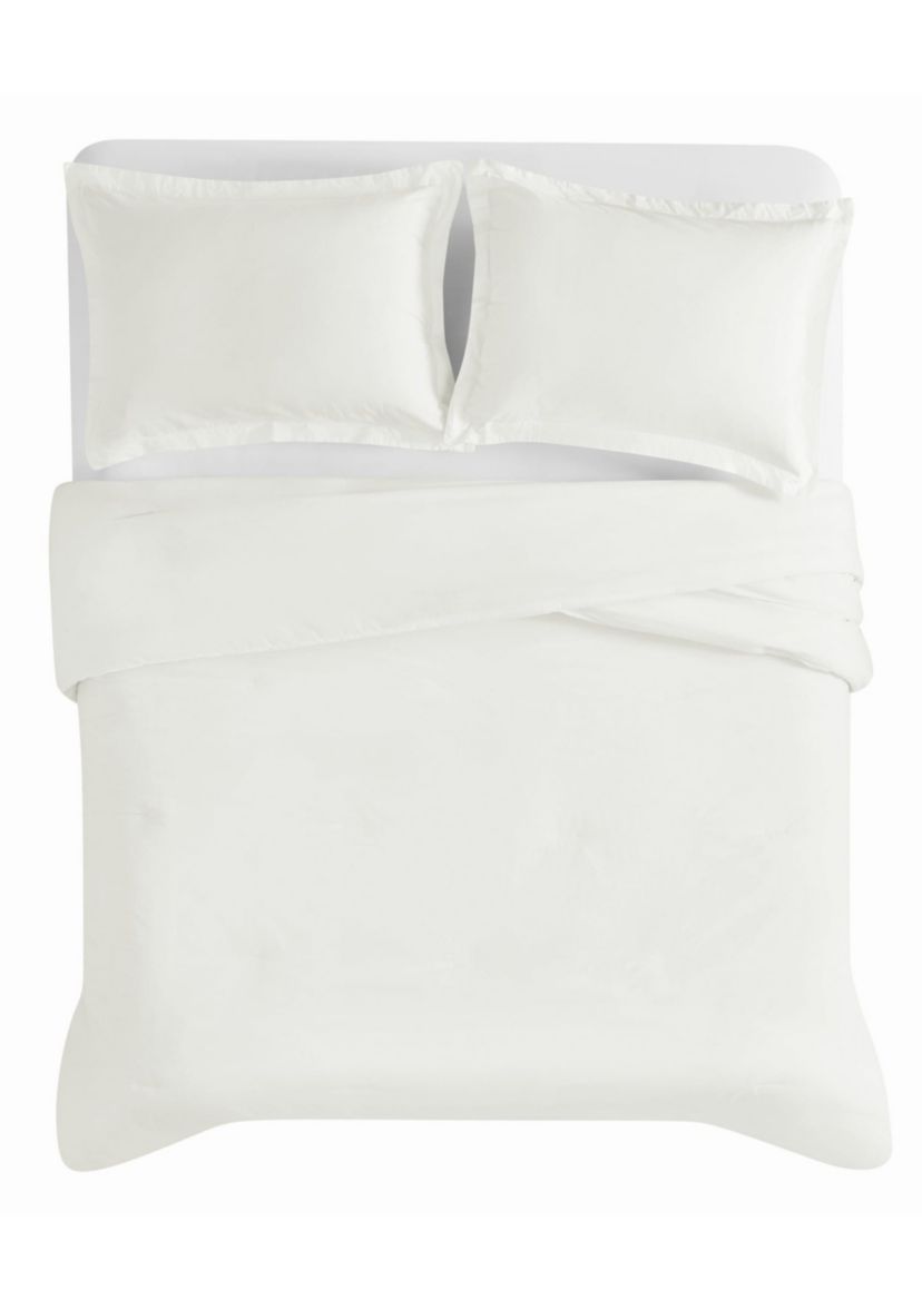 Brooklyn Loom Essential Cotton Natural Full/Queen 3 Piece Comforter Set