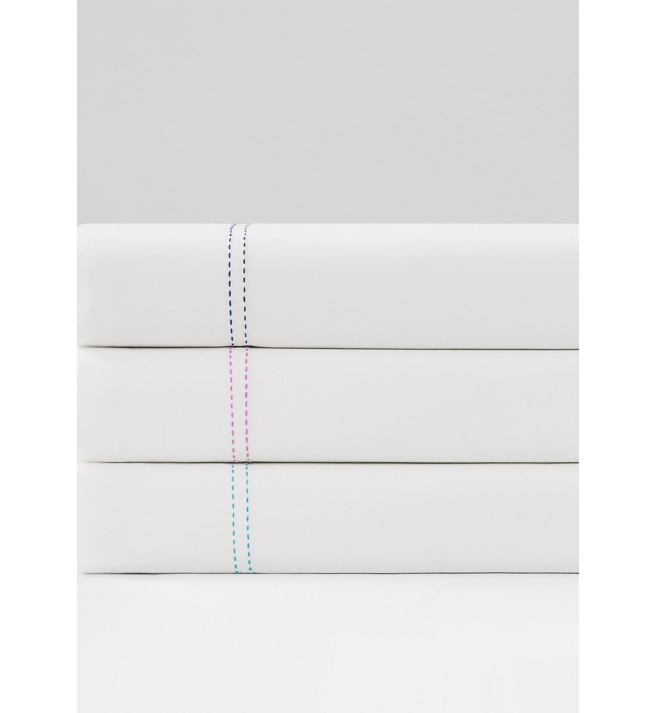 Scout Pick Stitch 100% Cotton Percale White with Pink Lemonade Standard Pillowcase Pair