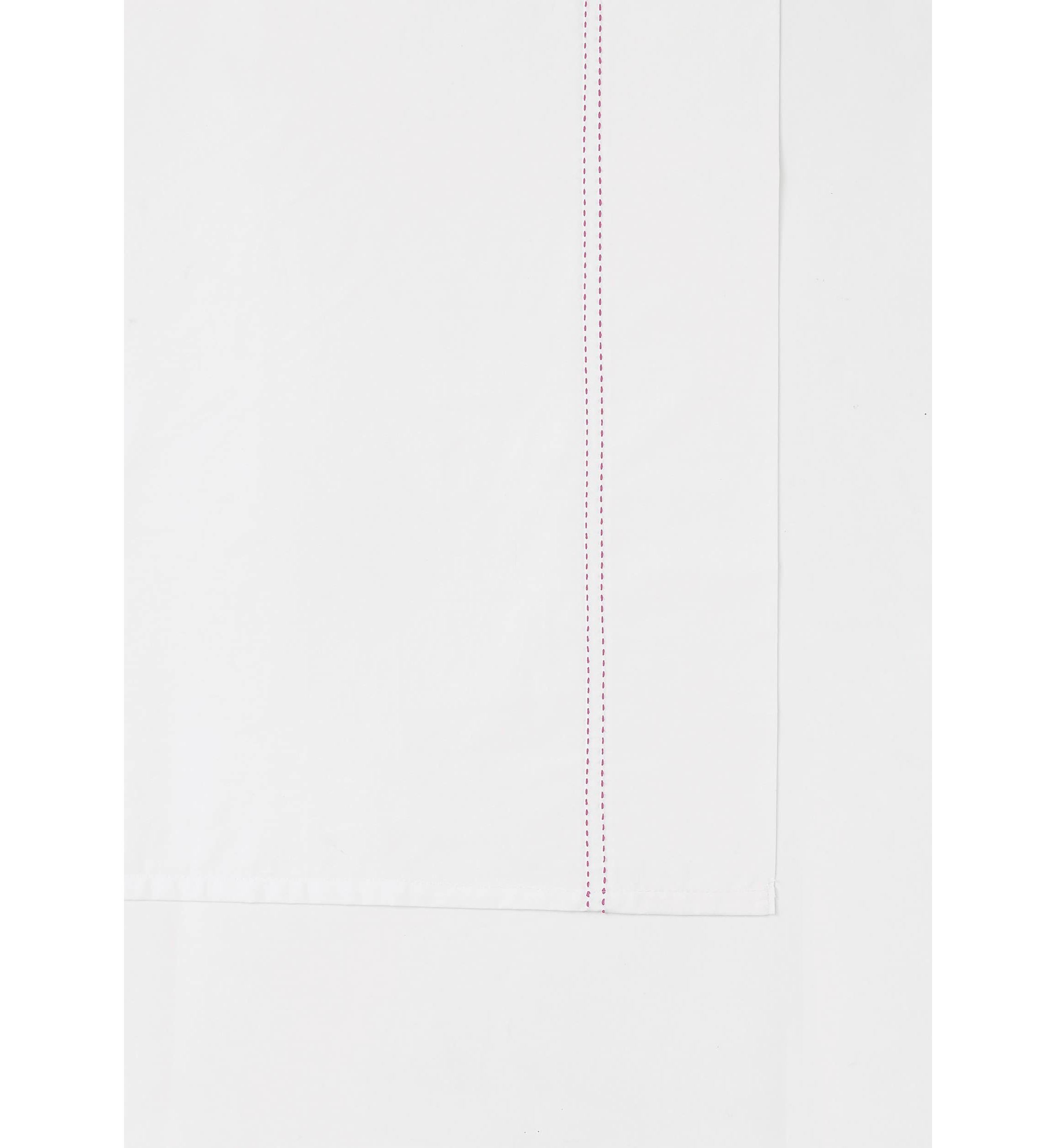 Scout Pick Stitch 100% Cotton Percale White with Pink Lemonade Standard Pillowcase Pair