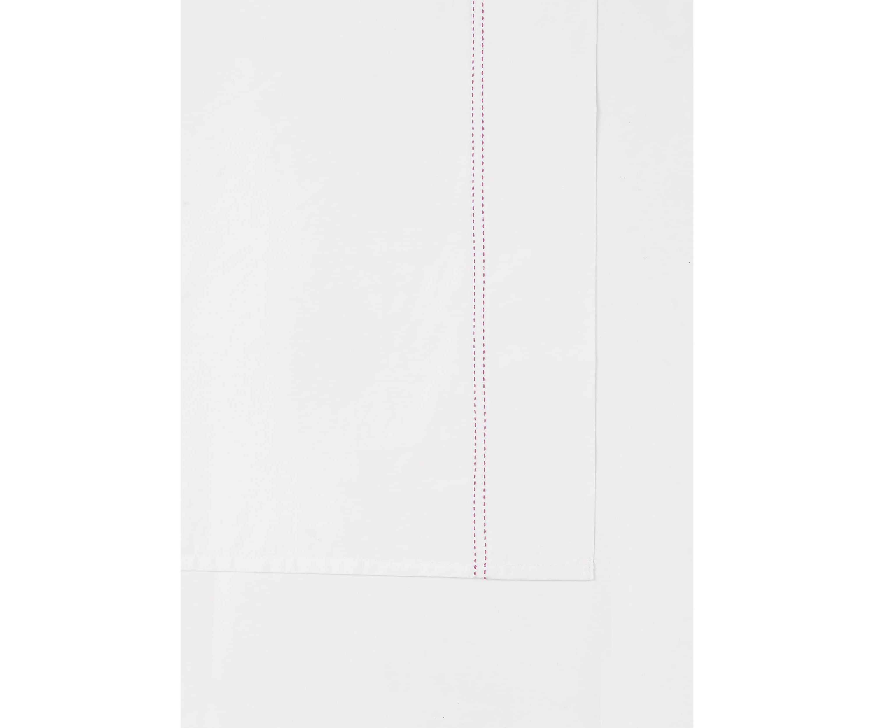 Scout Pick Stitch 100% Cotton Percale White with Pink Lemonade Standard Pillowcase Pair