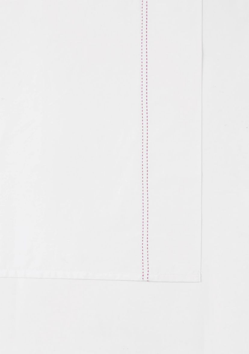 Scout Pick Stitch 100% Cotton Percale White with Pink Lemonade Standard Pillowcase Pair