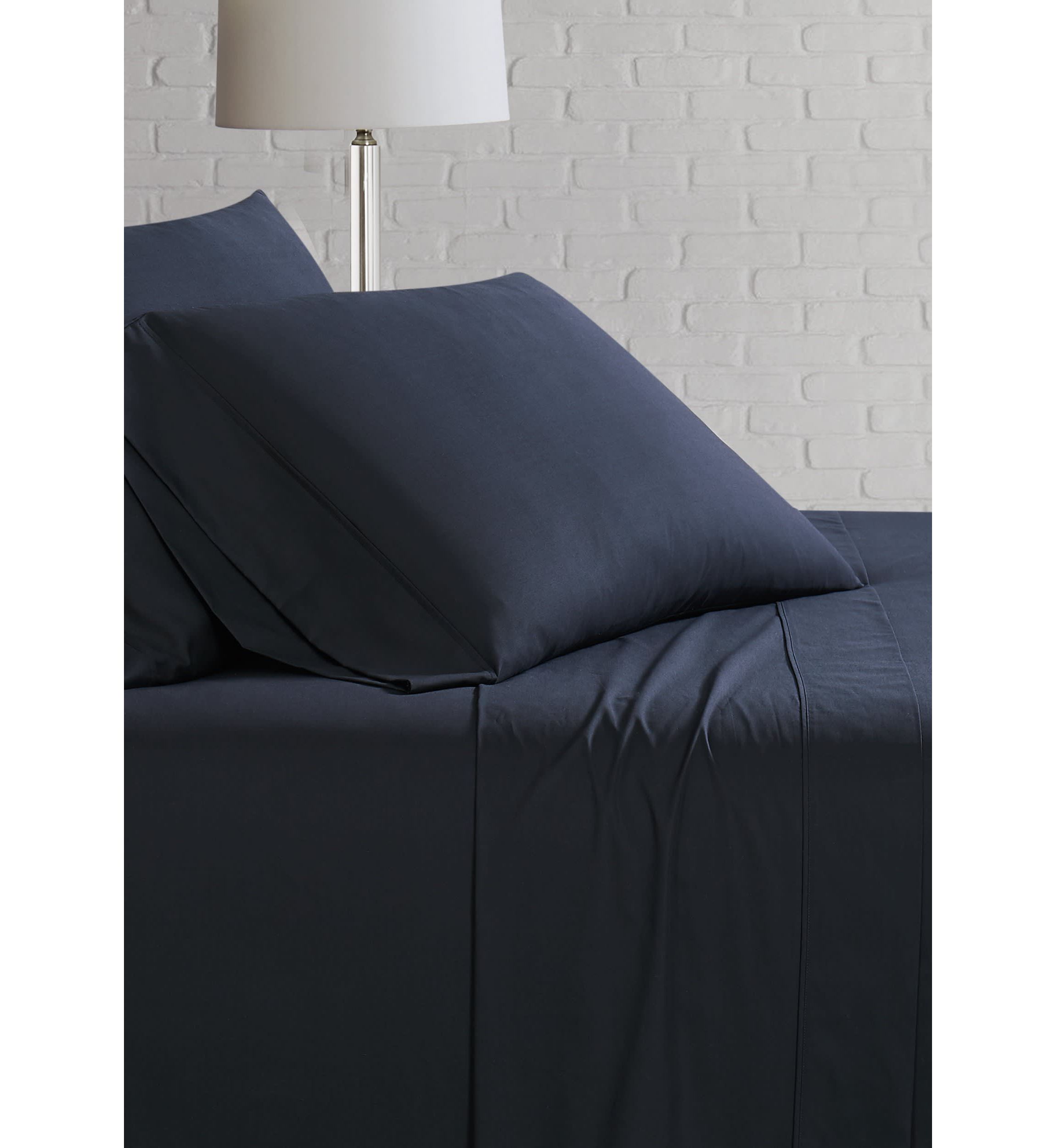 Cannon Solid Percale Black 5 Piece Split King Sheet Set