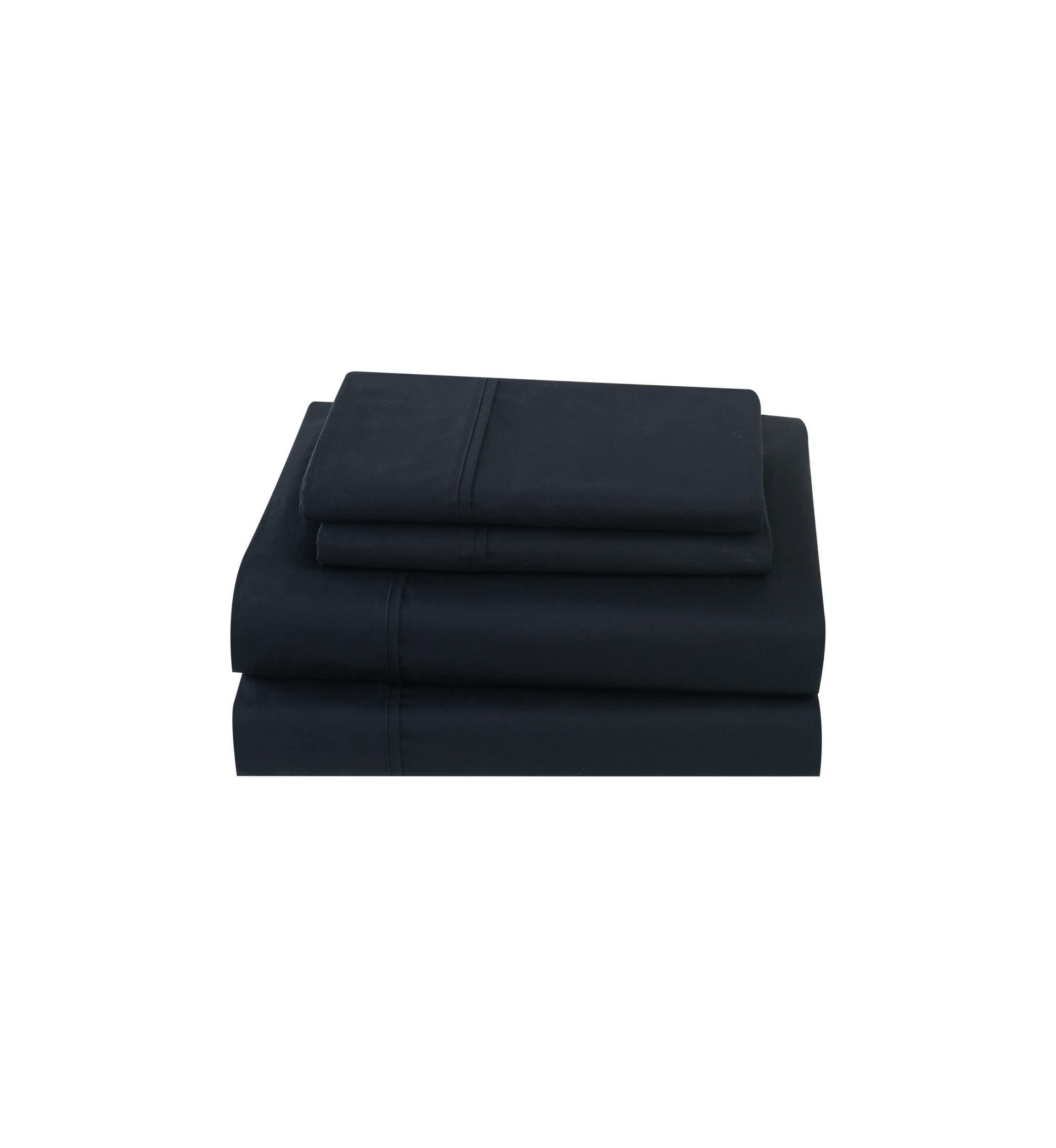 Cannon Solid Percale Black 5 Piece Split King Sheet Set