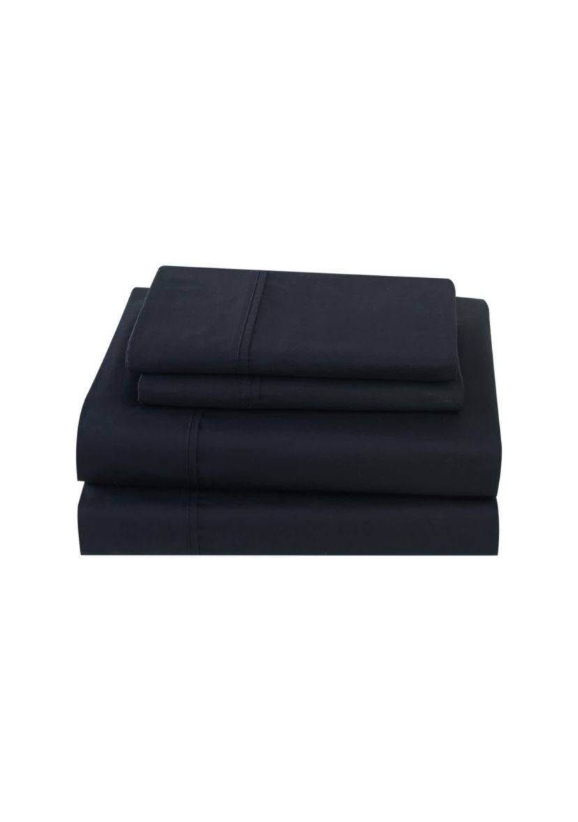 Cannon Solid Percale Black 5 Piece Split King Sheet Set
