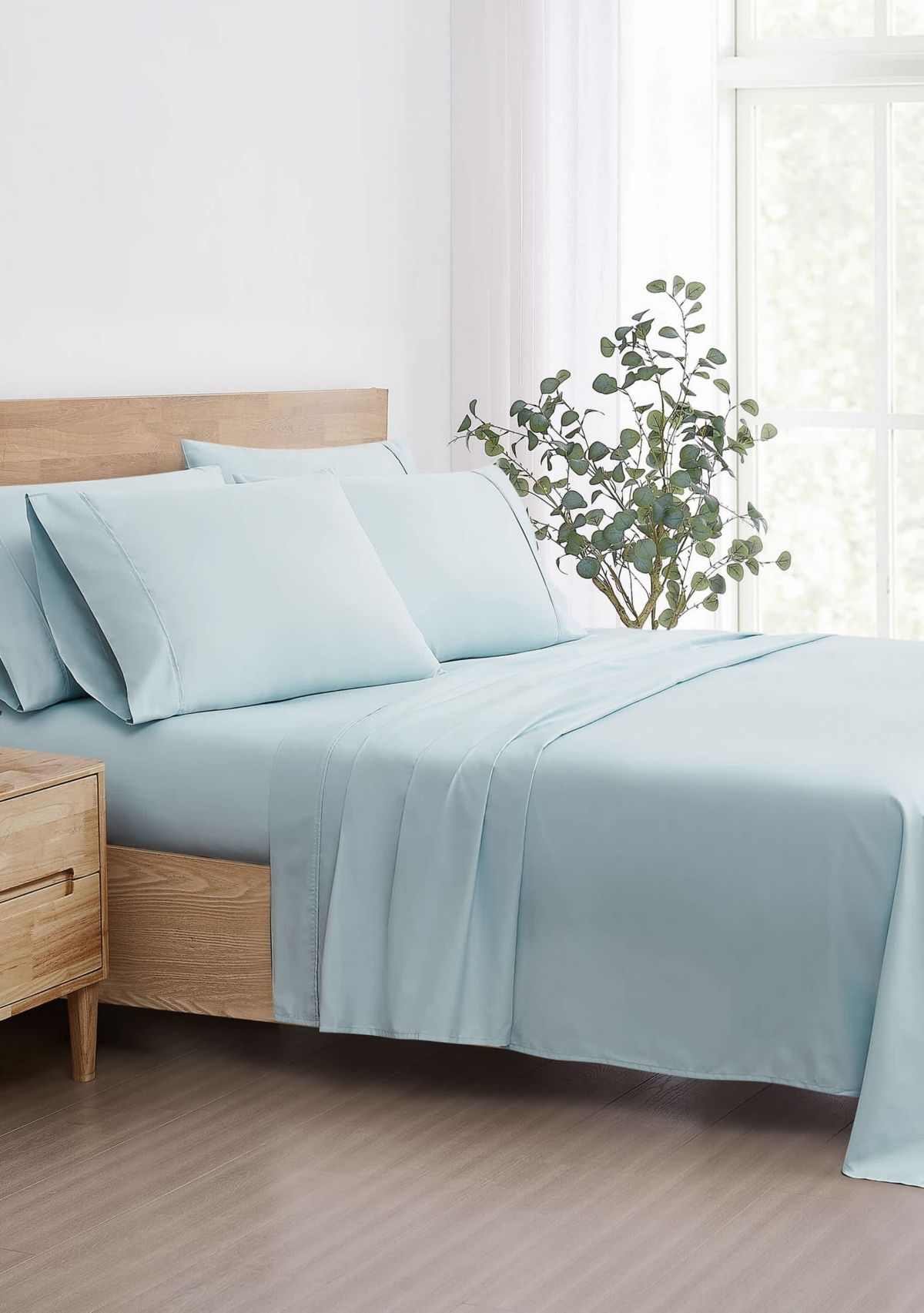 5th Avenue Lux 1200TC CVC Cooling White 7 Piece Split King Sheet Set