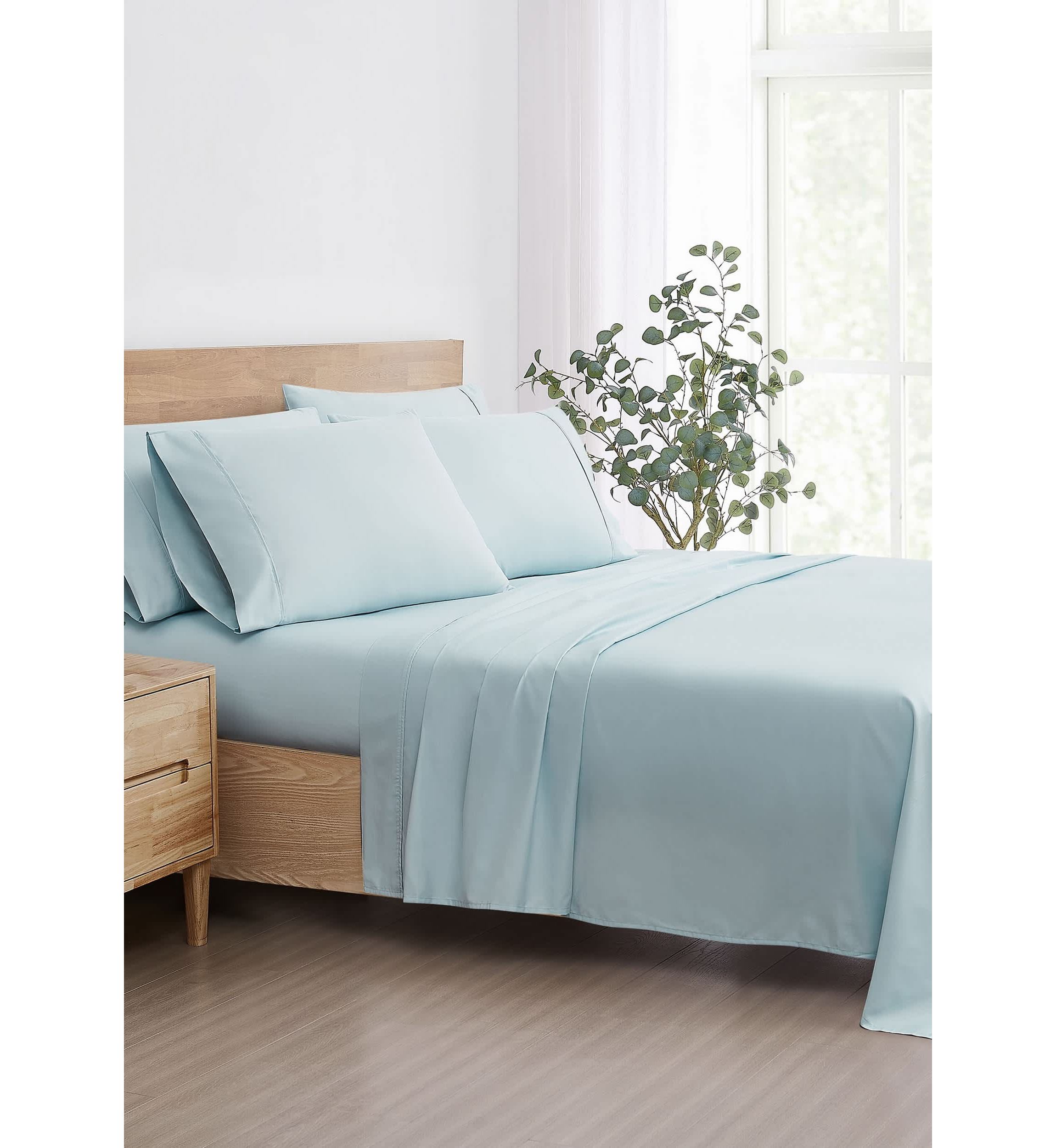 5th Avenue Lux 1200TC CVC Cooling White 7 Piece Split King Sheet Set