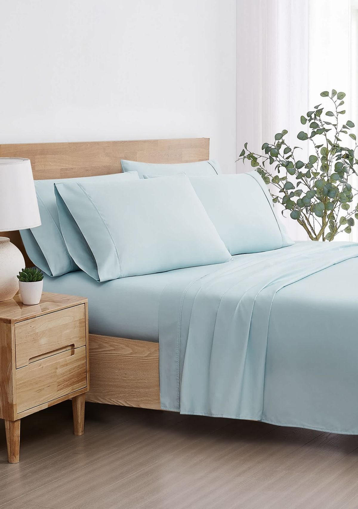 5th Avenue Lux 1200TC CVC Cooling White 7 Piece Split King Sheet Set