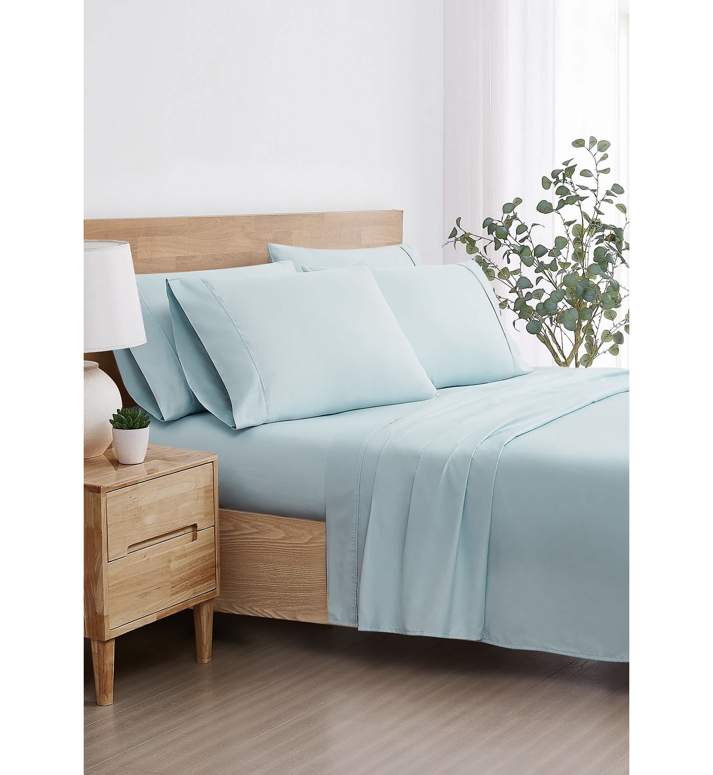 5th Avenue Lux 1200TC CVC Cooling White 7 Piece Split King Sheet Set