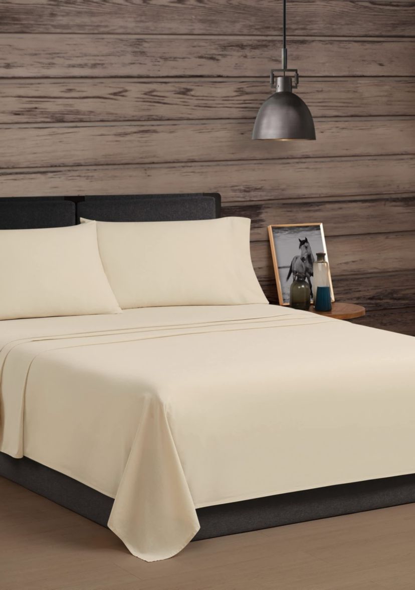 Frye Vintage Washed Cotton Blue Full 4 Piece Sheet Set