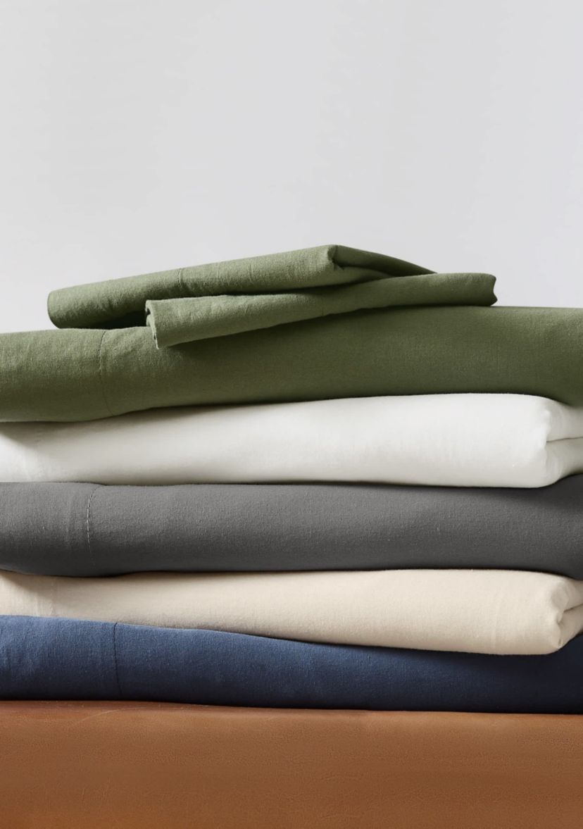 Frye Vintage Washed Cotton Blue Full 4 Piece Sheet Set