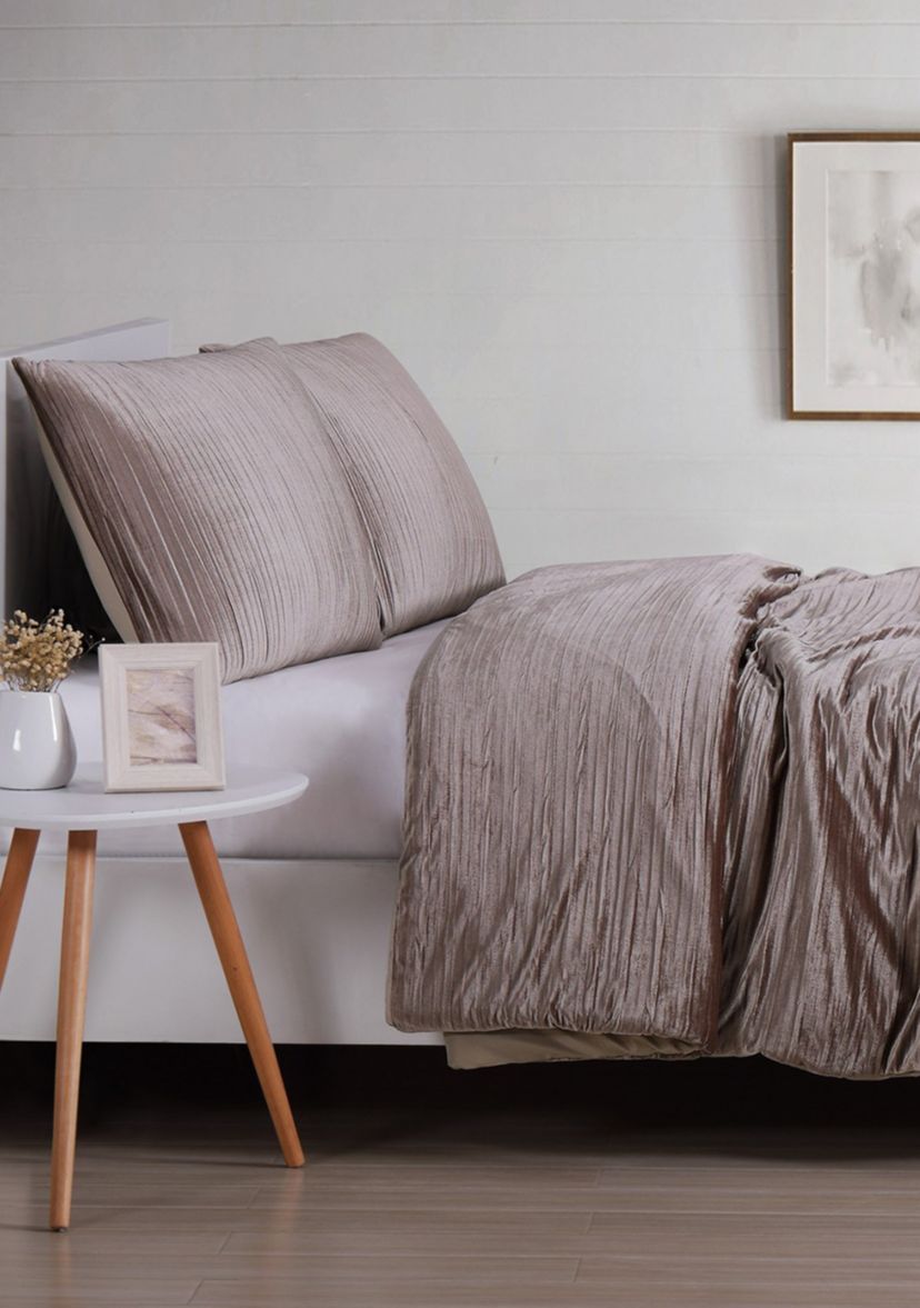 Crinkle Velvet Comforter Set